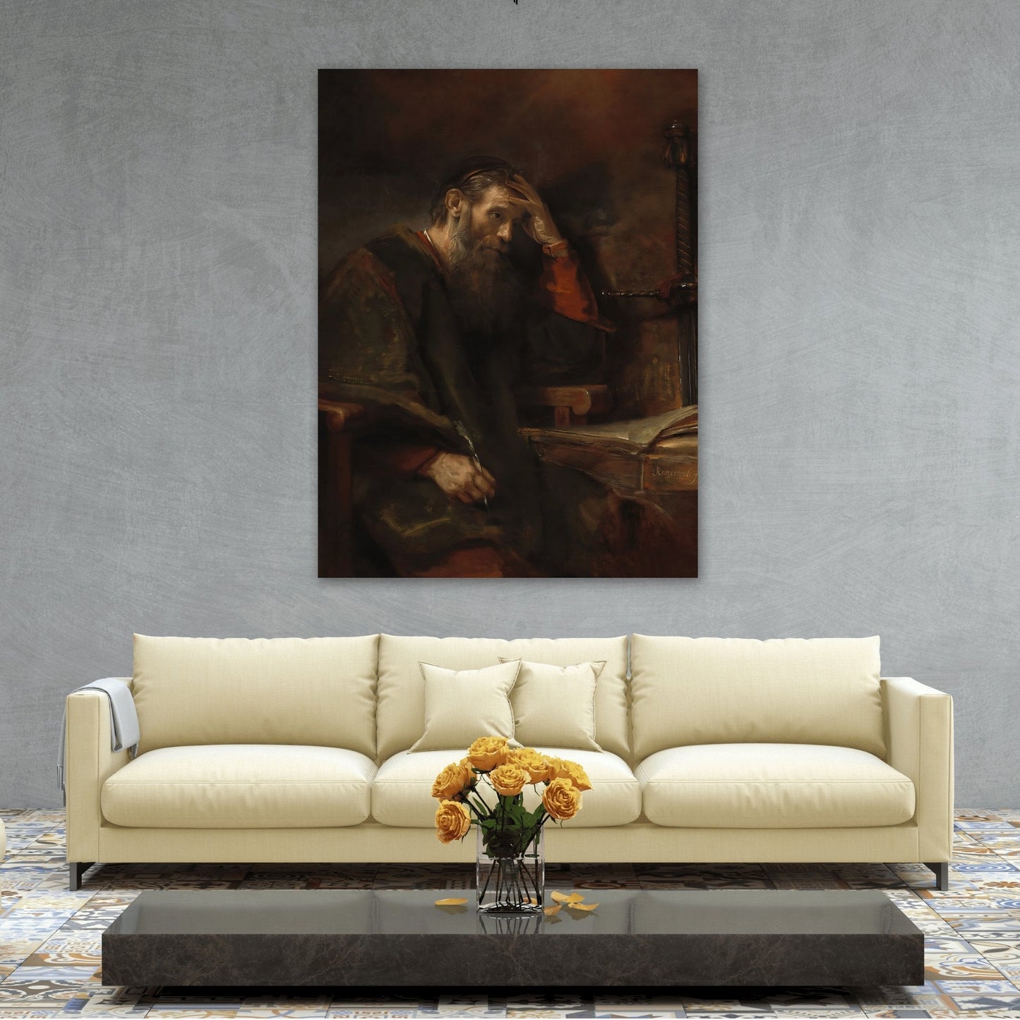 Rembrandt Apostle Paul - Canvas Wall Art Print Reproduction