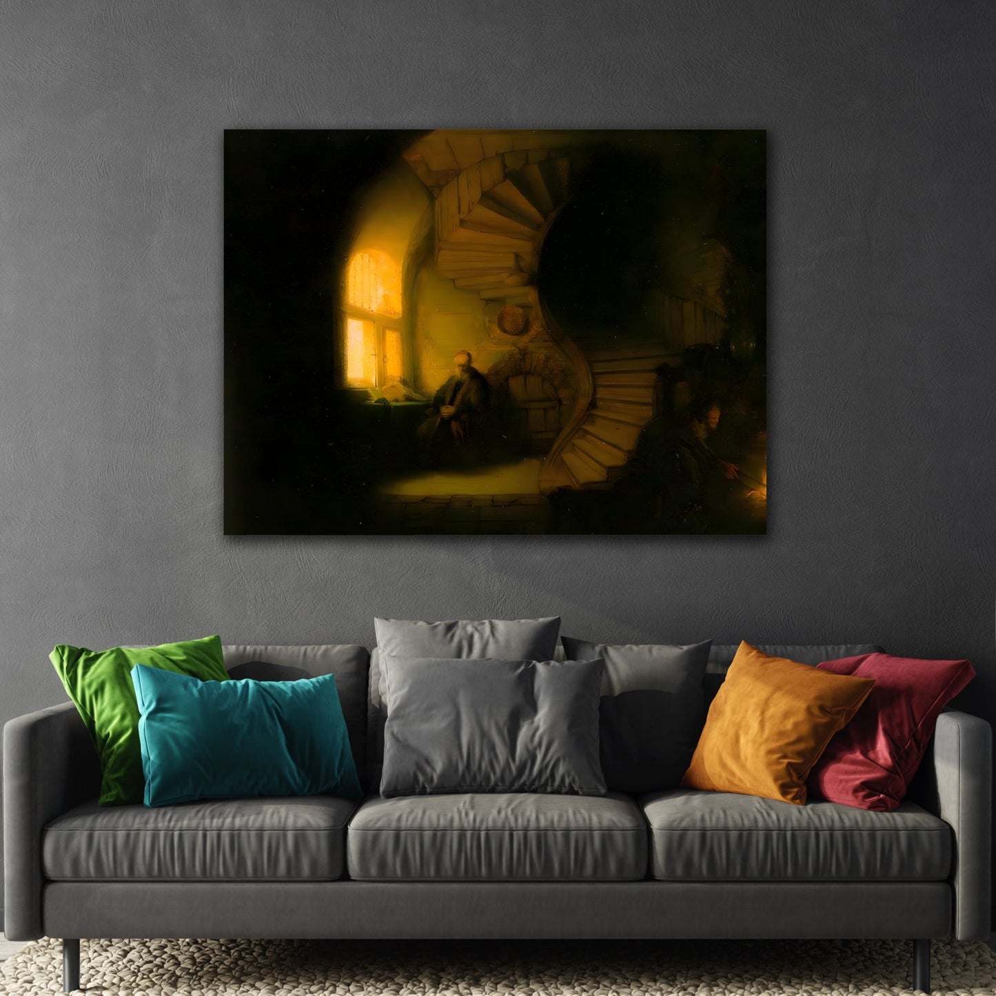 Rembrandt Canvas Wall Art Print - Philosopher in Meditation Reproduction - YesArtYes