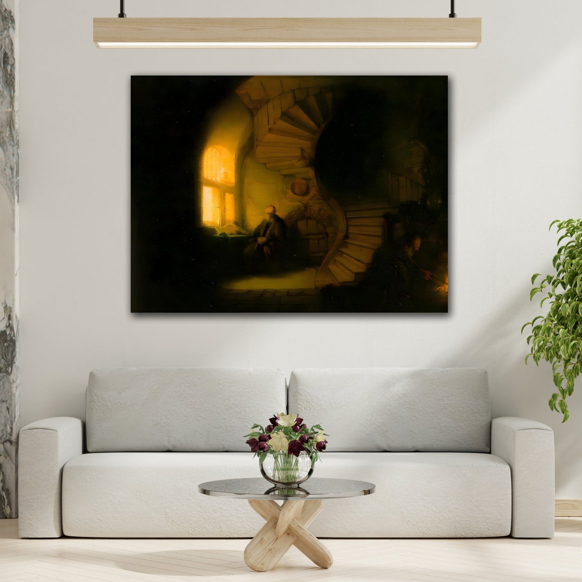 Rembrandt Canvas Wall Art Print - Philosopher in Meditation Reproduction - YesArtYes