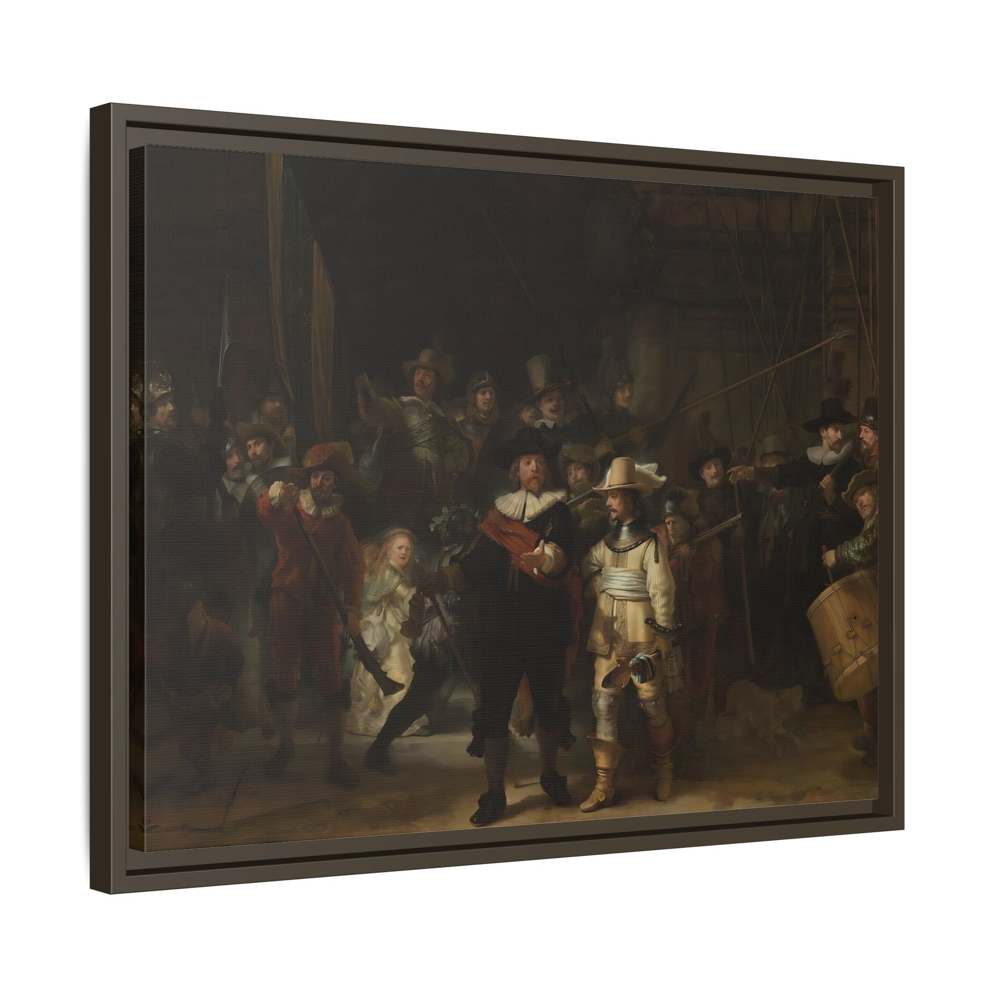 Rembrandt Night Watch Canvas Wall Art Print in Exclusive Frame - YesArtYes