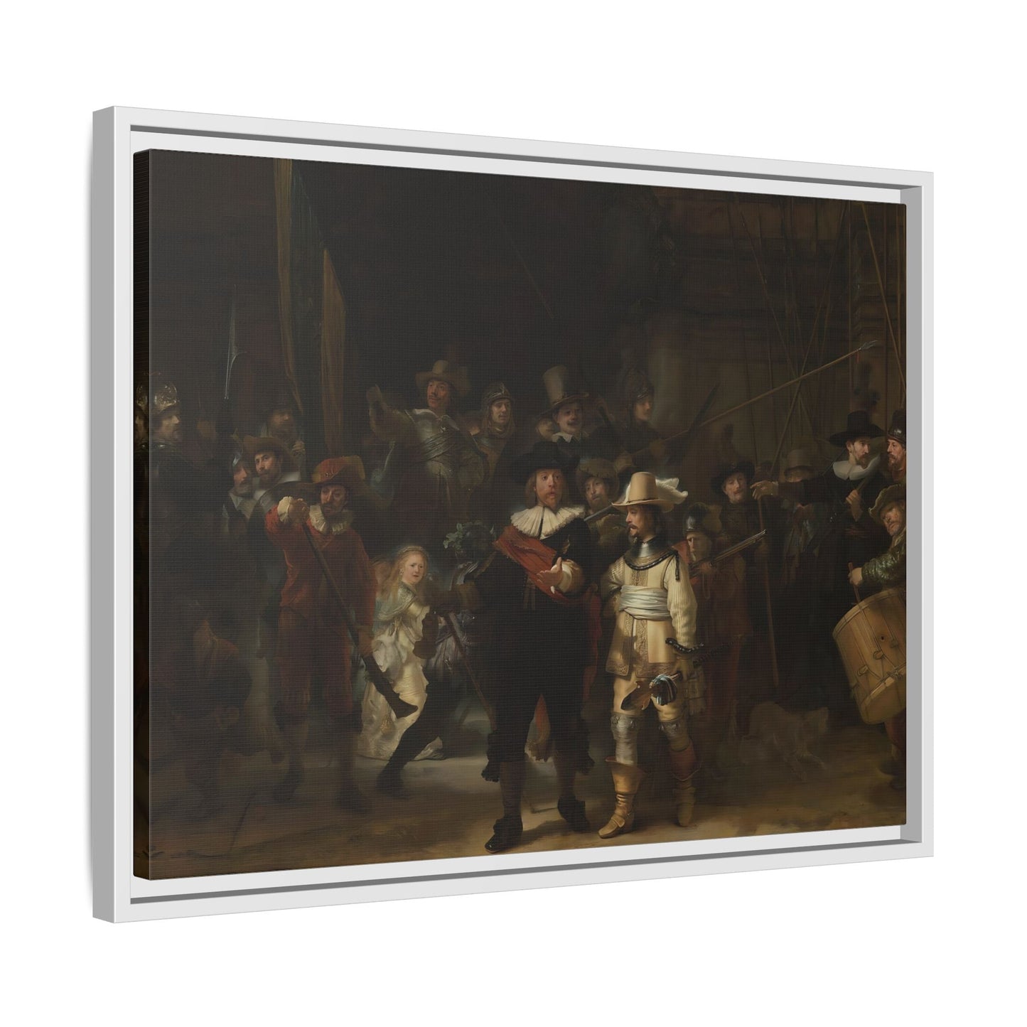 Rembrandt Night Watch Canvas Wall Art Print in Exclusive Frame - YesArtYes
