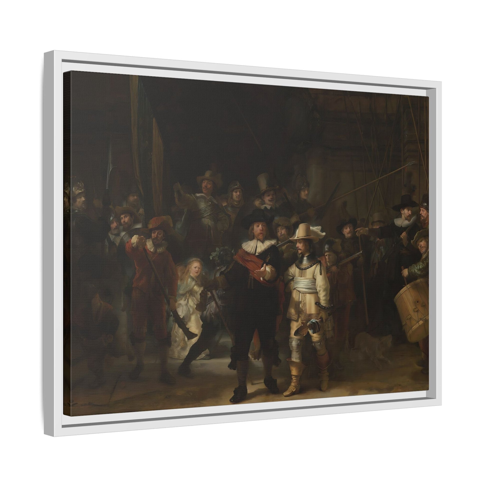 Rembrandt Night Watch Canvas Wall Art Print in Exclusive Frame - YesArtYes