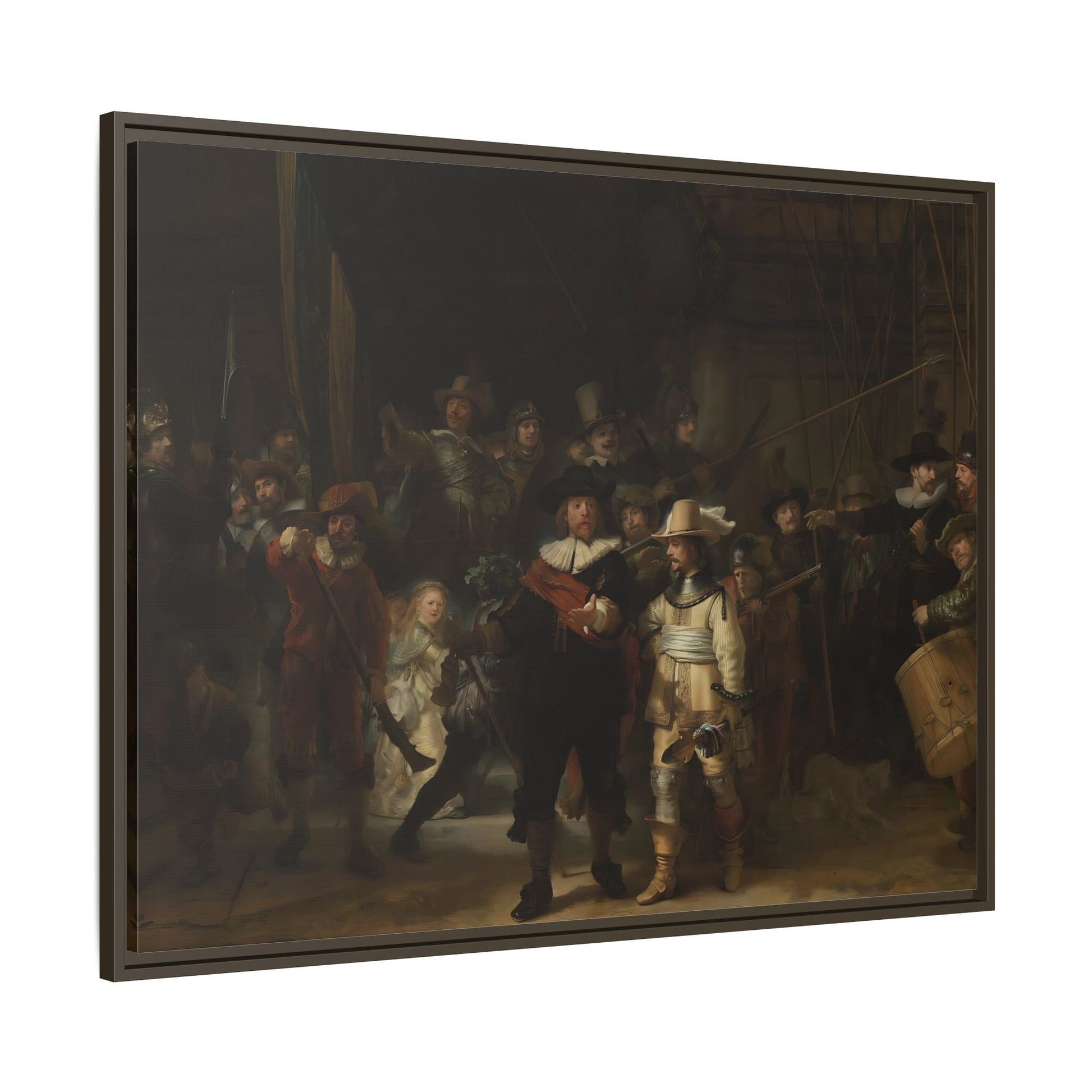 Rembrandt Night Watch Canvas Wall Art Print in Exclusive Frame - YesArtYes