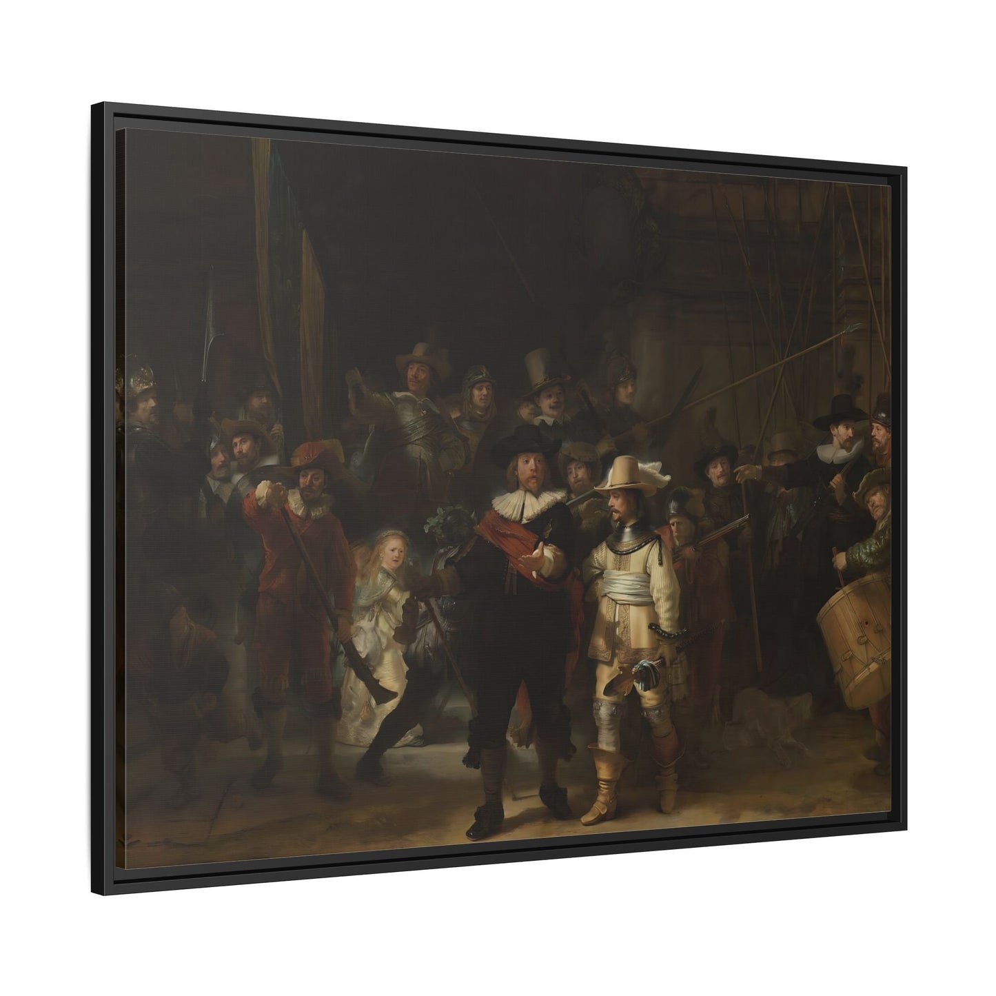 Rembrandt Night Watch Canvas Wall Art Print in Exclusive Frame - YesArtYes