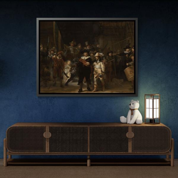 Rembrandt Night Watch Canvas Wall Art Print in Exclusive Frame - YesArtYes