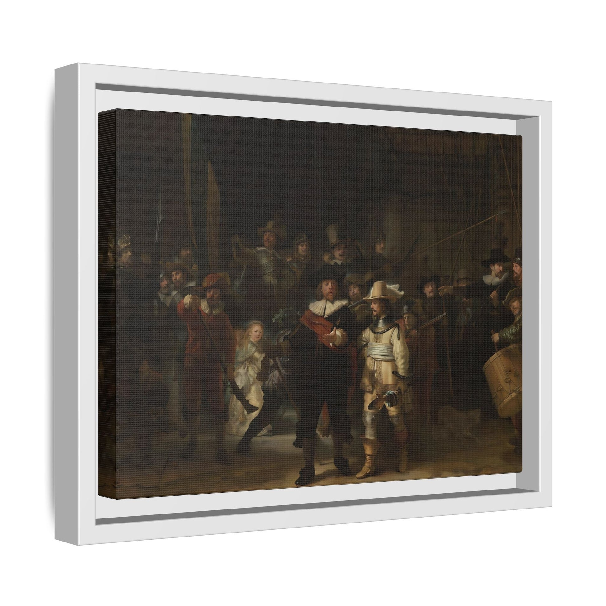 Rembrandt Night Watch Canvas Wall Art Print in Exclusive Frame - YesArtYes