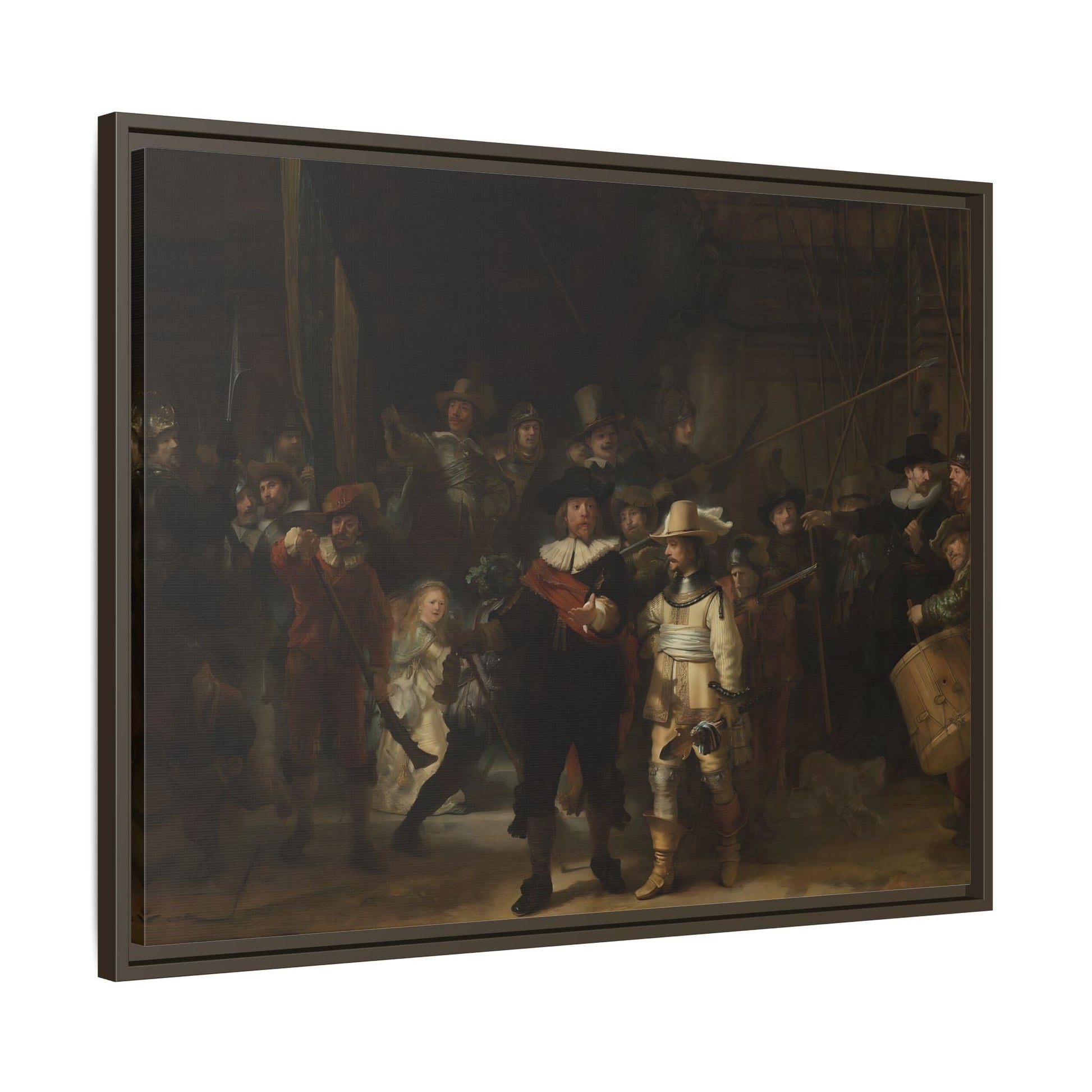 Rembrandt Night Watch Canvas Wall Art Print in Exclusive Frame - YesArtYes