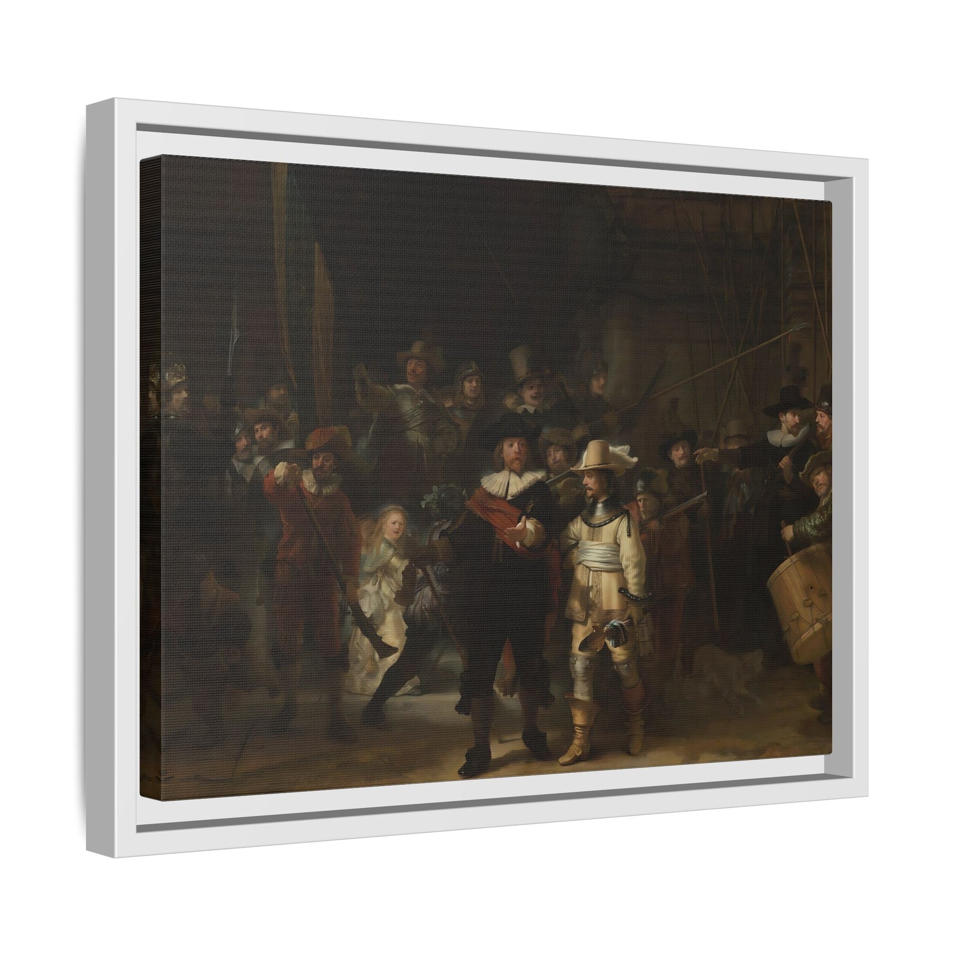 Rembrandt Night Watch Canvas Wall Art Print in Exclusive Frame - YesArtYes