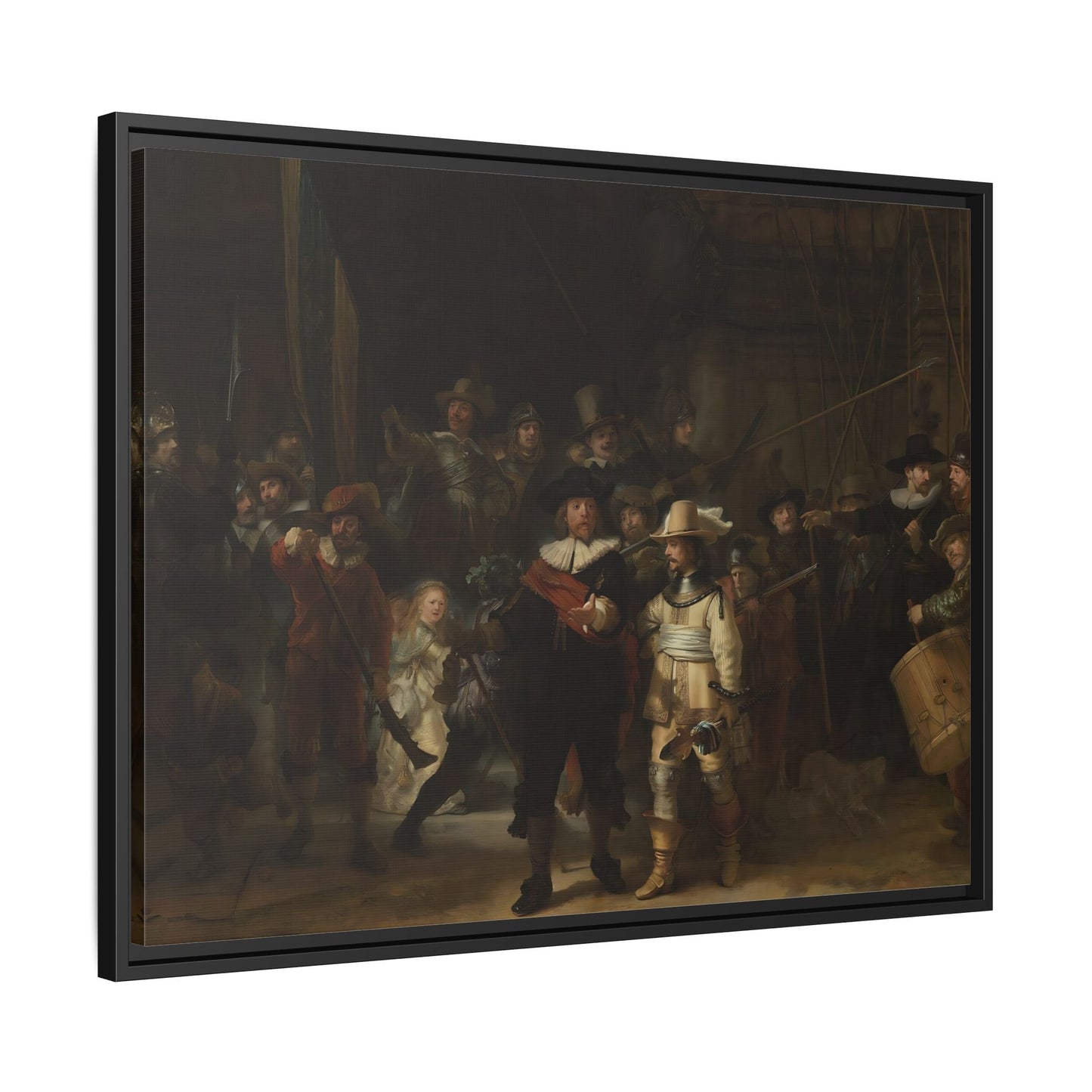 Rembrandt Night Watch Canvas Wall Art Print in Exclusive Frame - YesArtYes