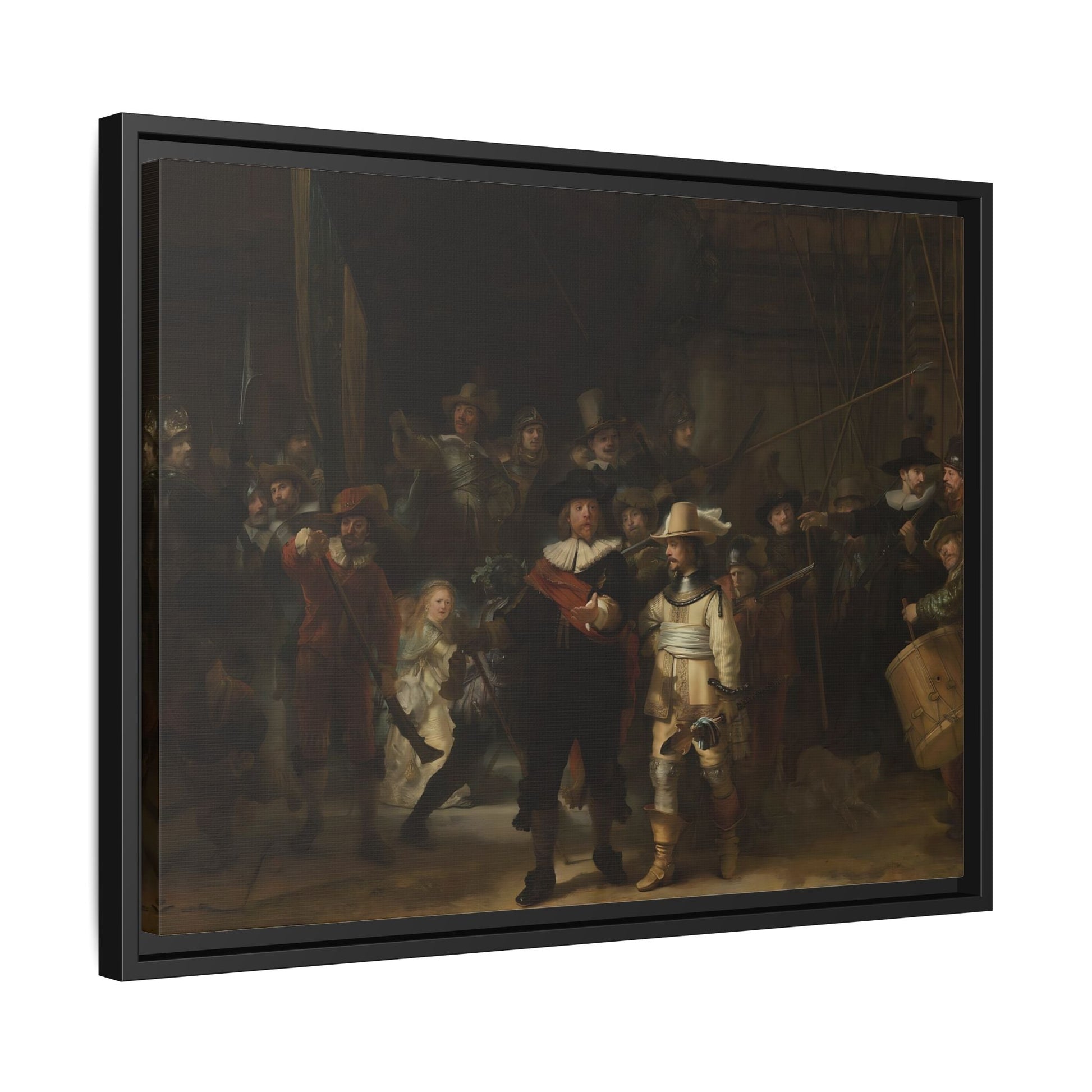 Rembrandt Night Watch Canvas Wall Art Print in Exclusive Frame - YesArtYes