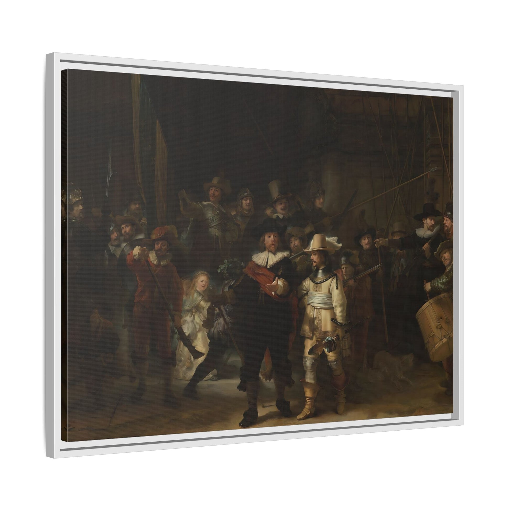Rembrandt Night Watch Canvas Wall Art Print in Exclusive Frame - YesArtYes