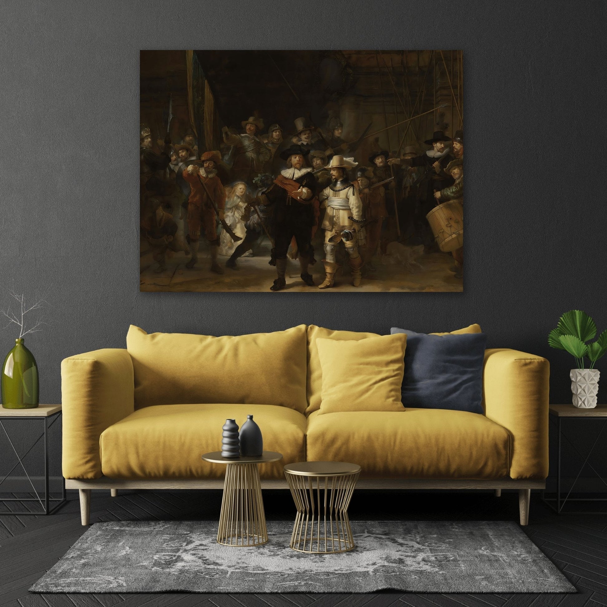 Rembrandt Night Watch - Famous Artist Canvas Wall Art Print