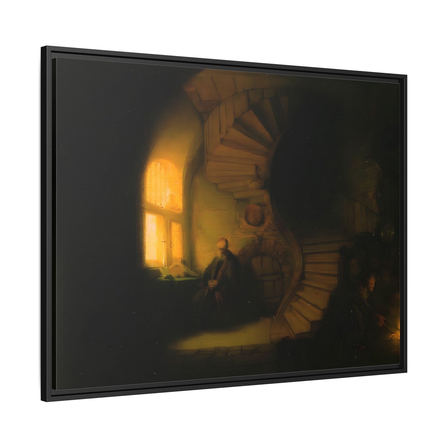 Rembrandt Philosopher Meditation Framed Canvas Wall Art Print - YesArtYes
