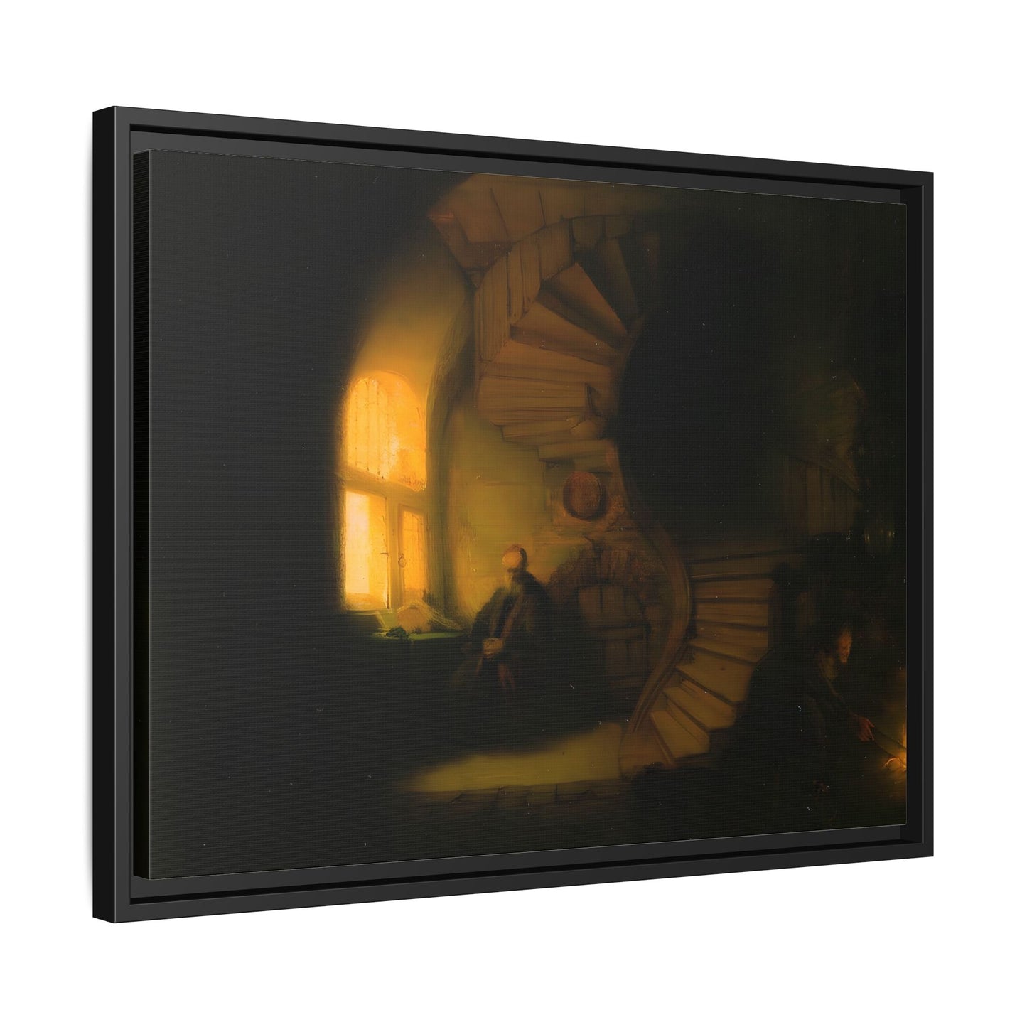 Rembrandt Philosopher Meditation Framed Canvas Wall Art Print - YesArtYes
