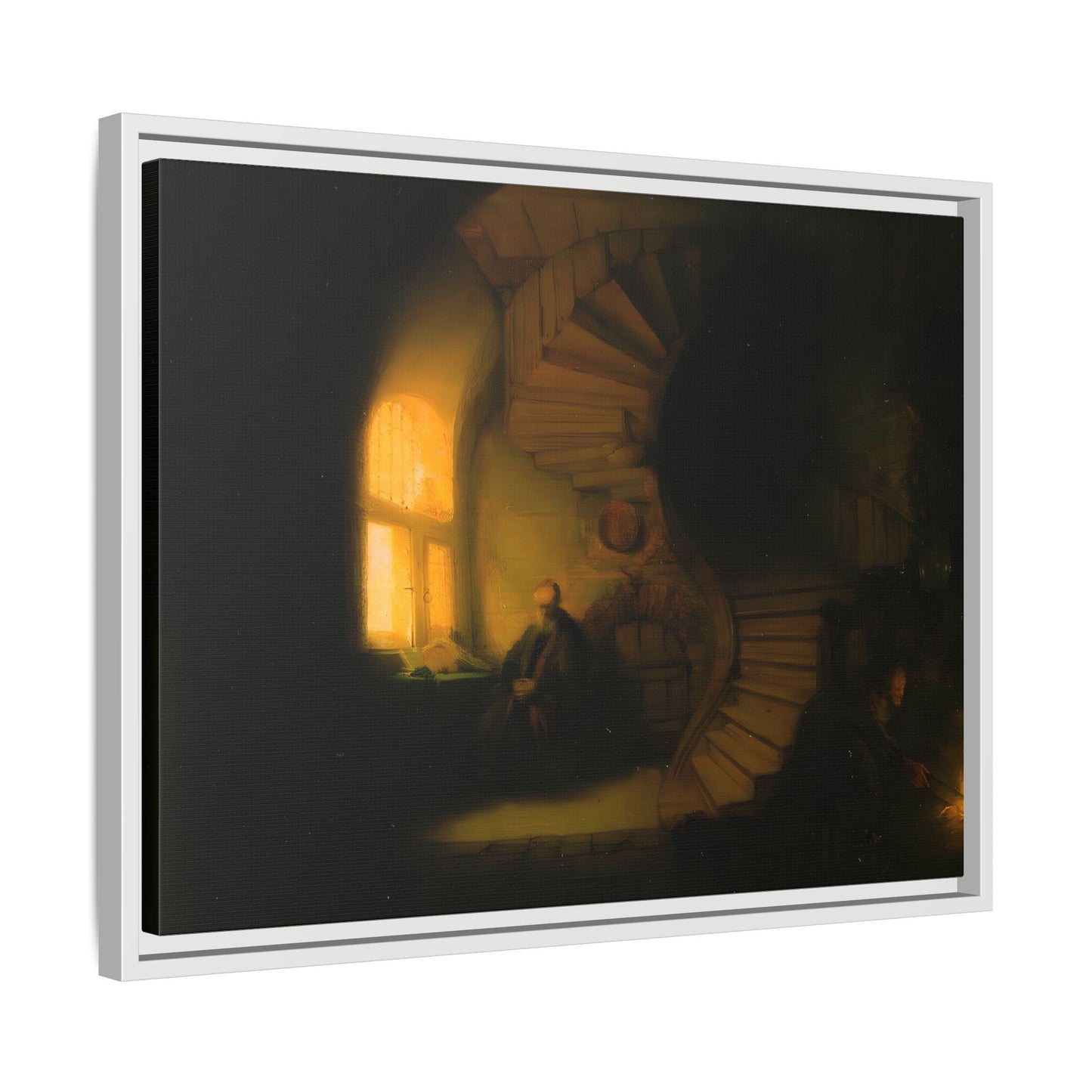 Rembrandt Philosopher Meditation Framed Canvas Wall Art Print - YesArtYes