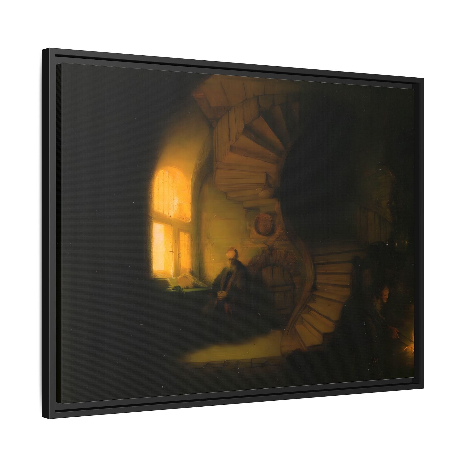 Rembrandt Philosopher Meditation Framed Canvas Wall Art Print - YesArtYes