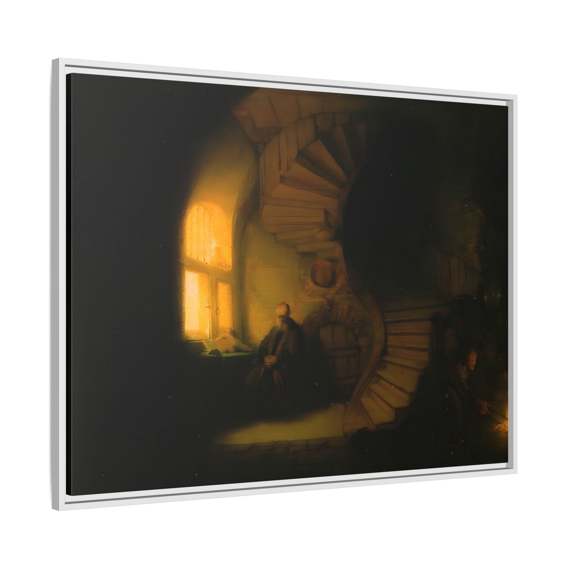 Rembrandt Philosopher Meditation Framed Canvas Wall Art Print - YesArtYes