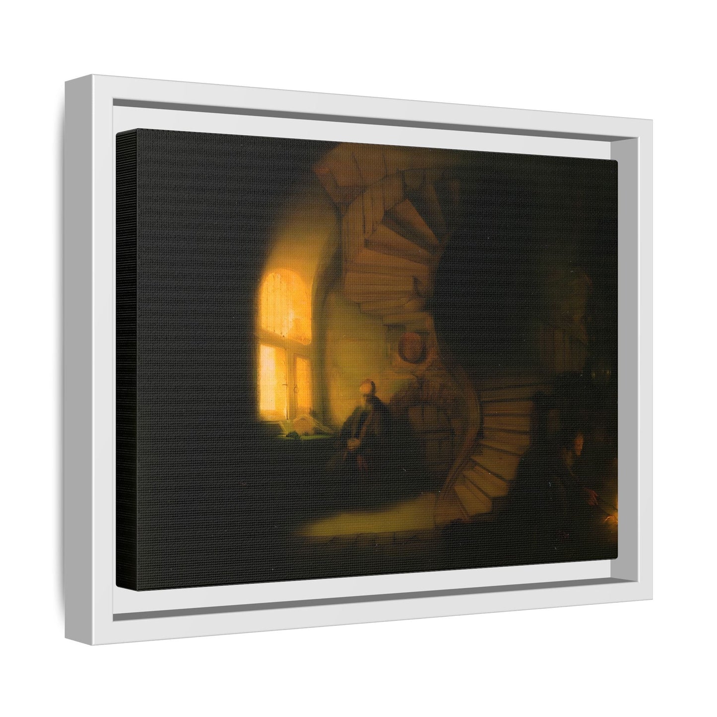 Rembrandt Philosopher Meditation Framed Canvas Wall Art Print - YesArtYes