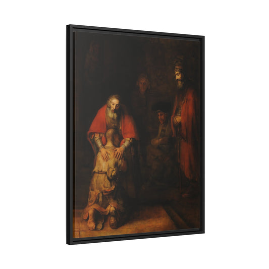 Rembrandt Return of Prodigal Son - Framed Canvas Wall Art Prints