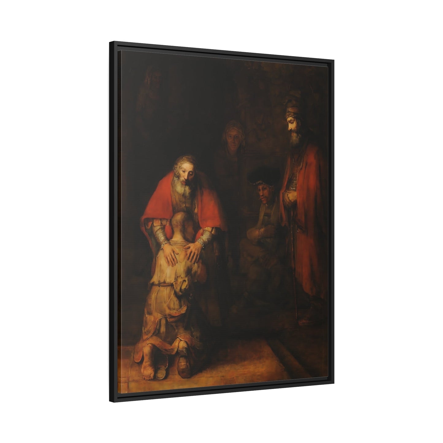 Rembrandt Return of Prodigal Son - Framed Canvas Wall Art Prints