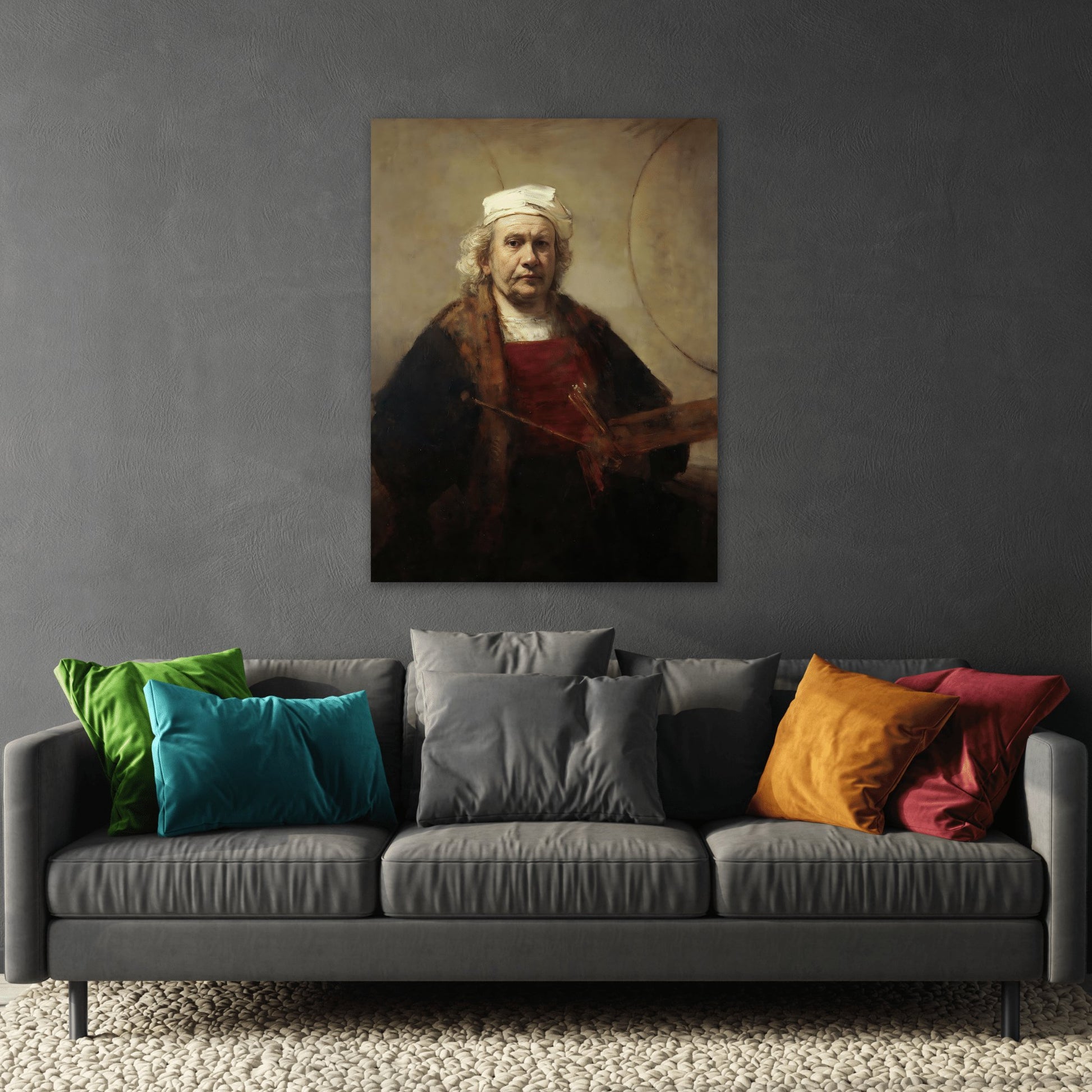 Rembrandt Self-Portrait Two Circles - Canvas Wall Art Print