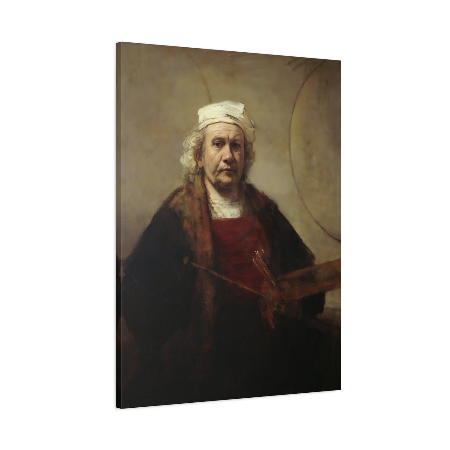 Rembrandt Self-Portrait Two Circles - Canvas Wall Art Print