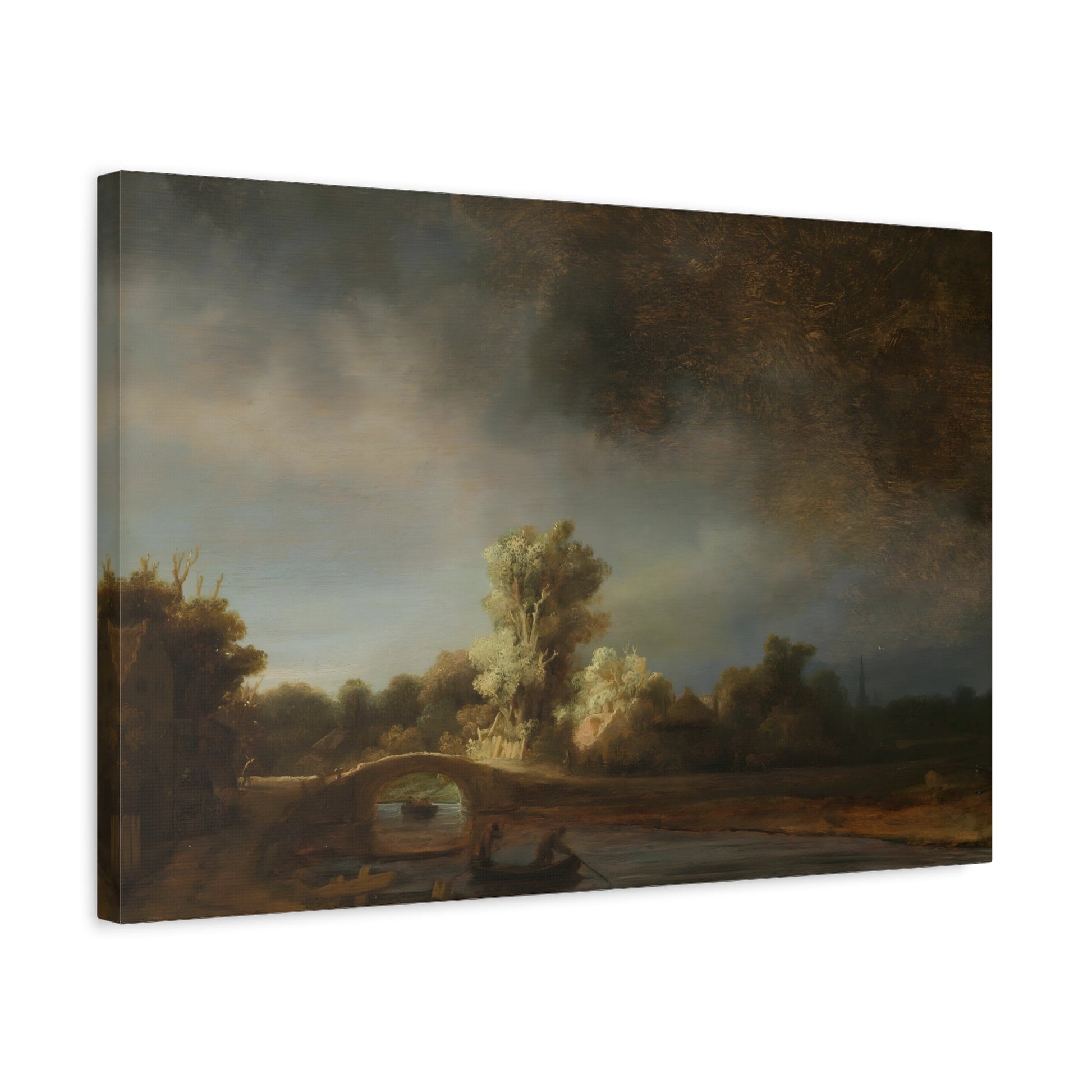 Rembrandt Stone Bridge - Canvas Wall Art Print Reproduction