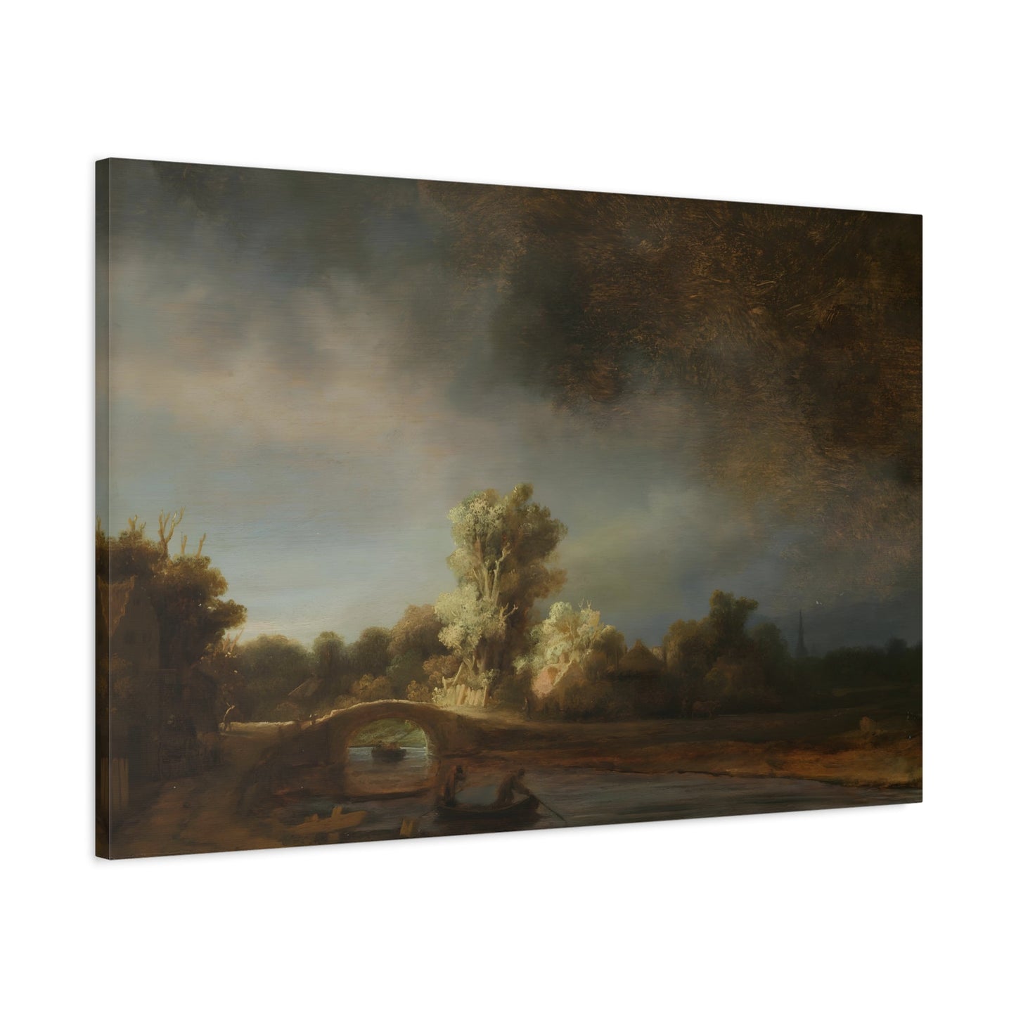 Rembrandt Stone Bridge - Canvas Wall Art Print Reproduction