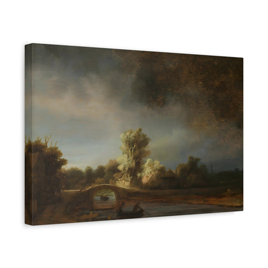 Rembrandt Stone Bridge - Canvas Wall Art Print Reproduction