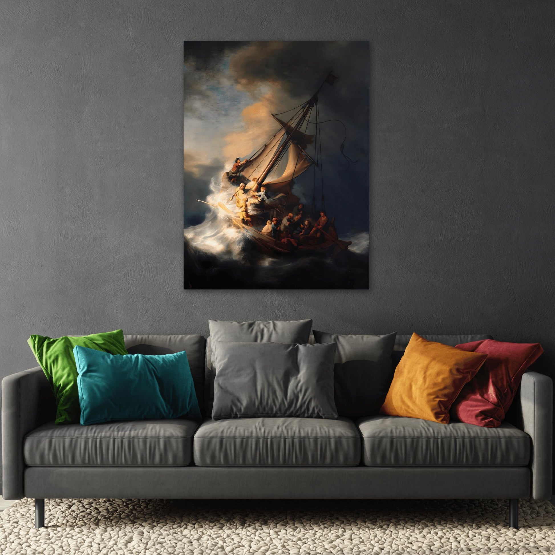 Rembrandt Storm Sea of Galilee - Canvas Wall Art Print Reproduction