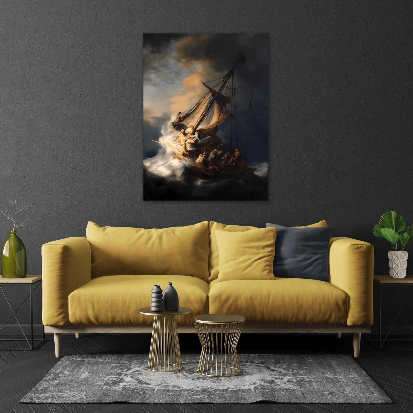 Rembrandt Storm Sea of Galilee - Canvas Wall Art Print Reproduction