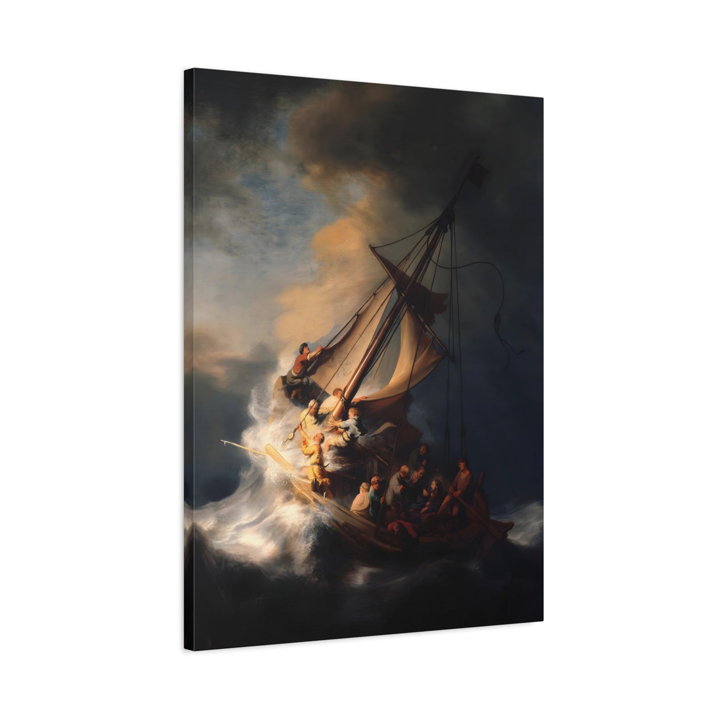 Rembrandt Storm Sea of Galilee - Canvas Wall Art Print Reproduction