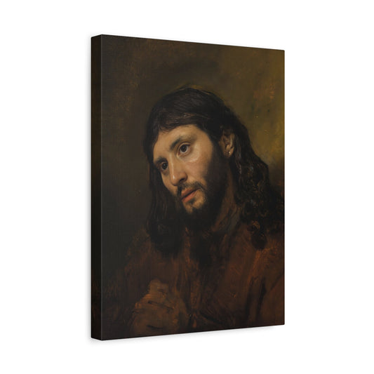 Rembrandt Study of the Head and Clasped Hands - Canvas Wall Art Print