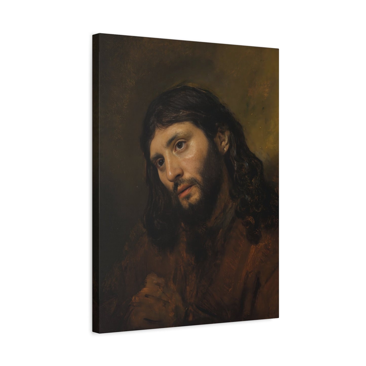 Rembrandt Study of the Head and Clasped Hands - Canvas Wall Art Print