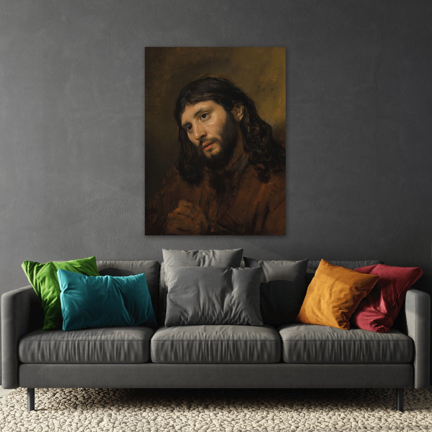 Rembrandt Study of the Head and Clasped Hands - Canvas Wall Art Print