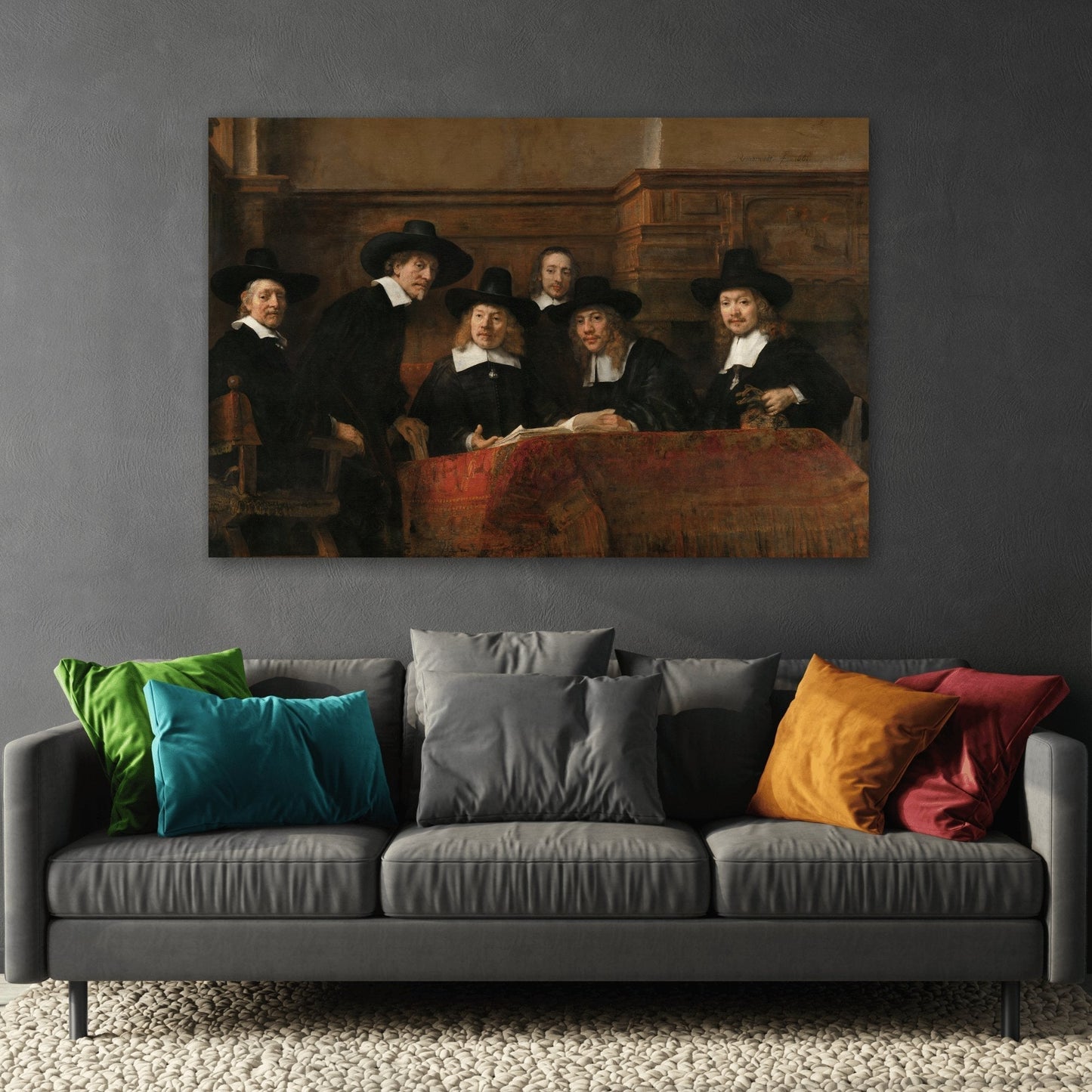 Rembrandt Syndics Drapers Guild - Canvas Wall Art Print Reproduction