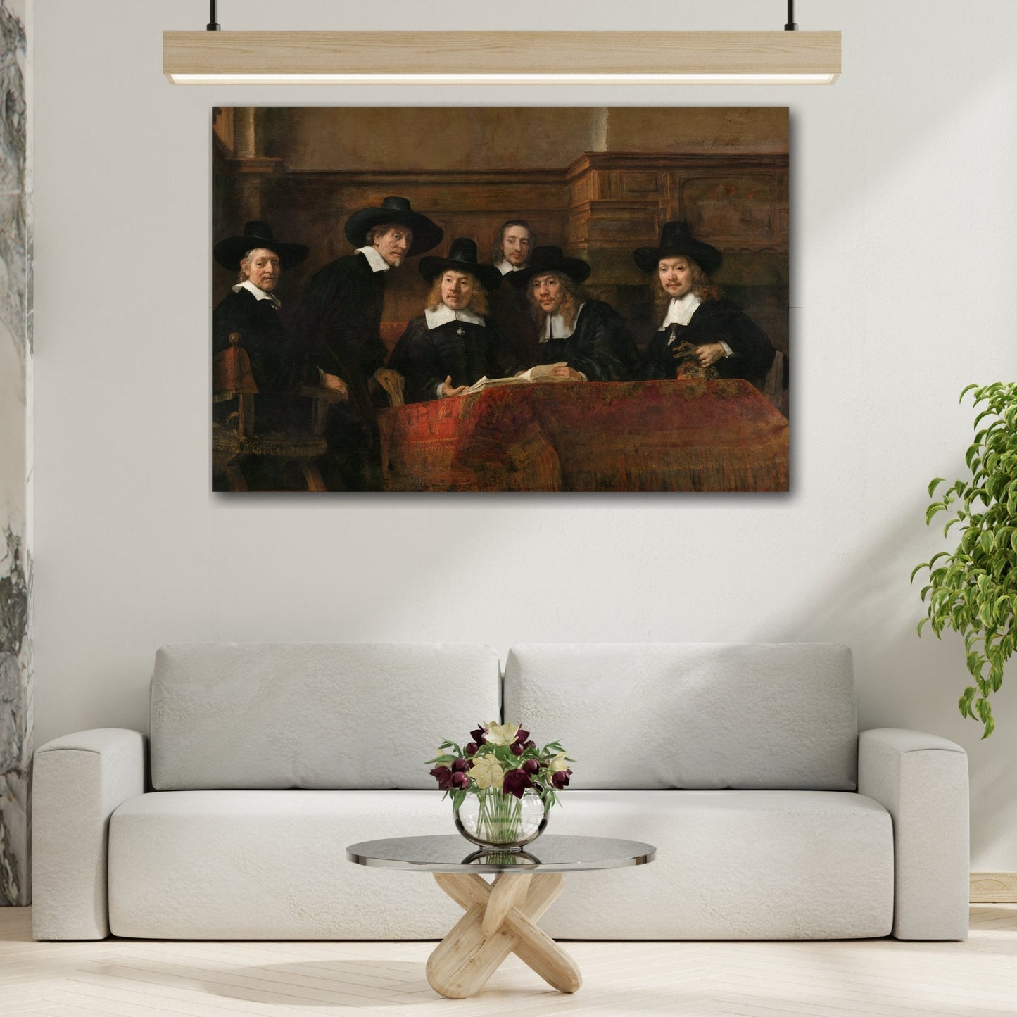 Rembrandt Syndics Drapers Guild - Canvas Wall Art Print Reproduction