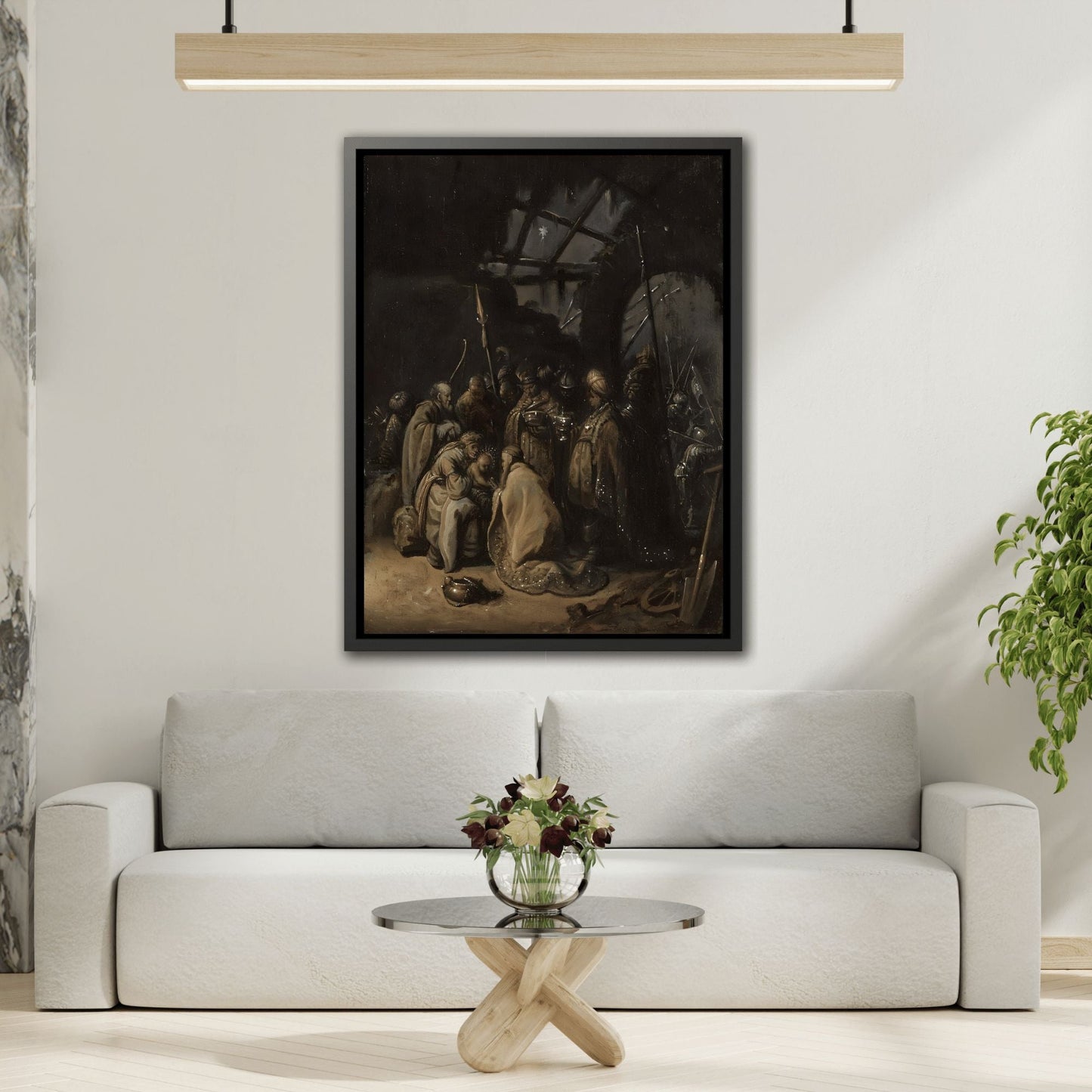 Rembrandt The Adoration of the Kings - Framed Canvas Art Reproduction