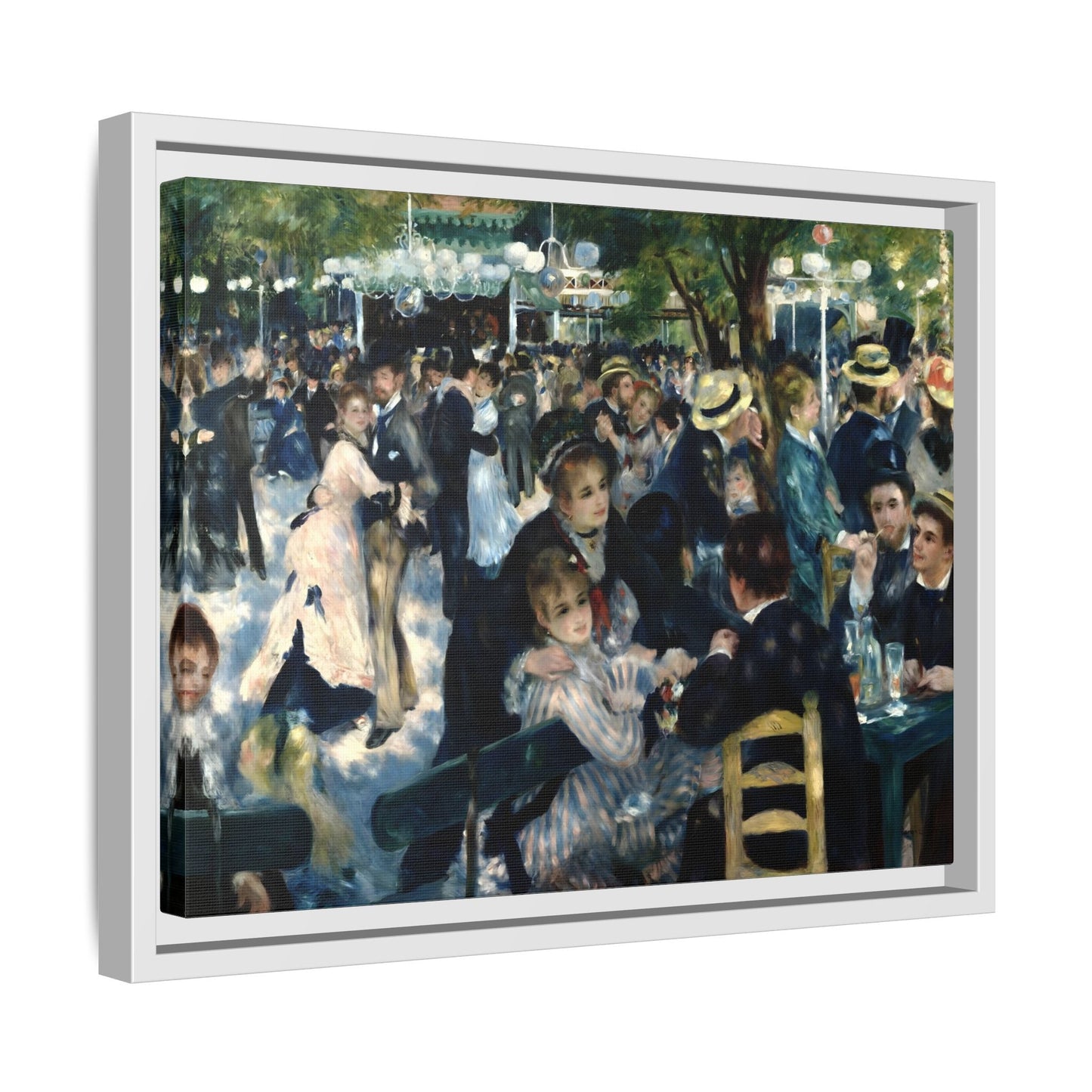 Renoir Dance at Le Moulin Canvas Print - Framed Wall Art