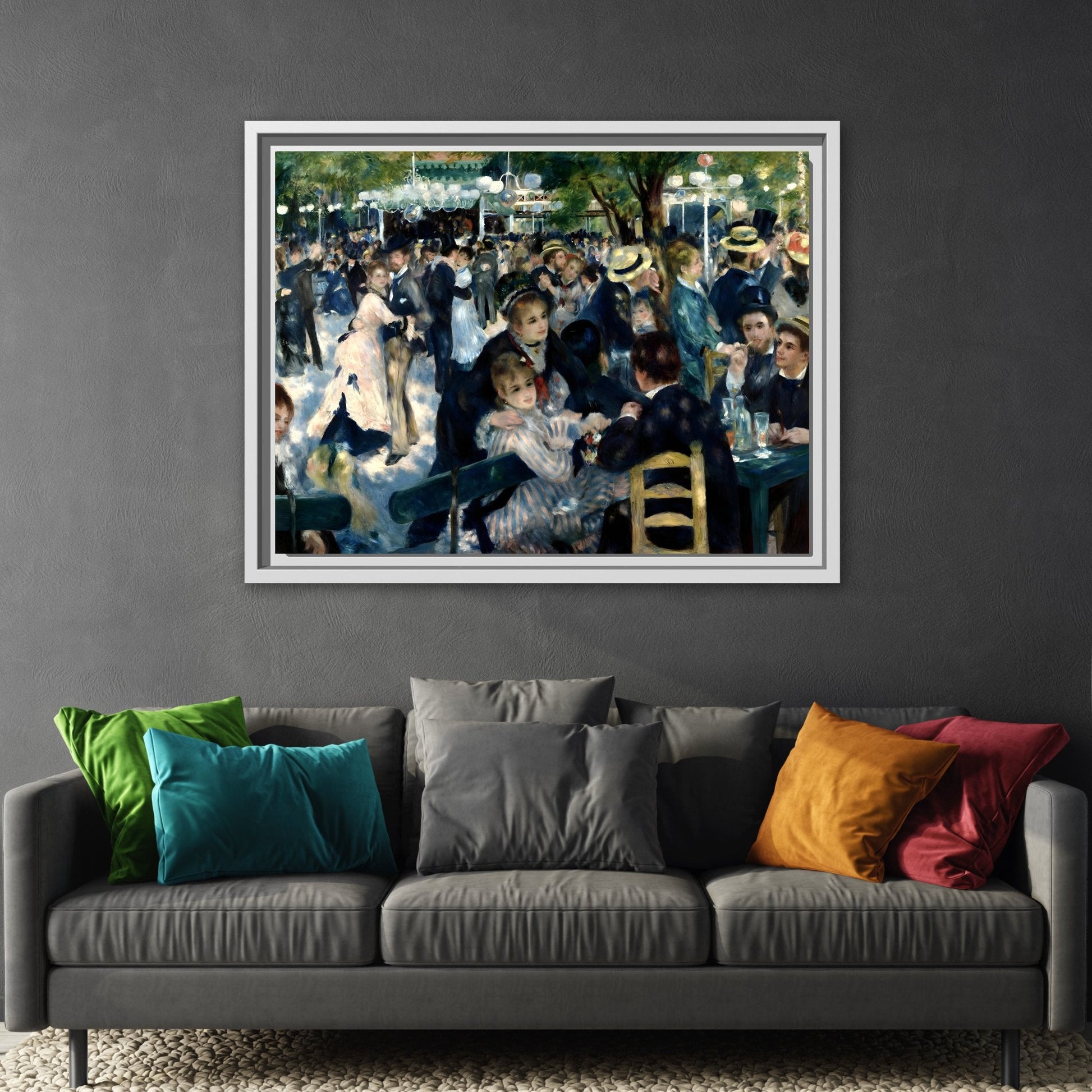 Renoir Dance at Le Moulin Canvas Print - Framed Wall Art