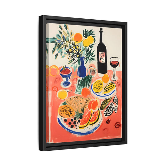 Retro Dinner Food Chef Wall Art Canvas Framed Kitchen Prints - YesArtYes
