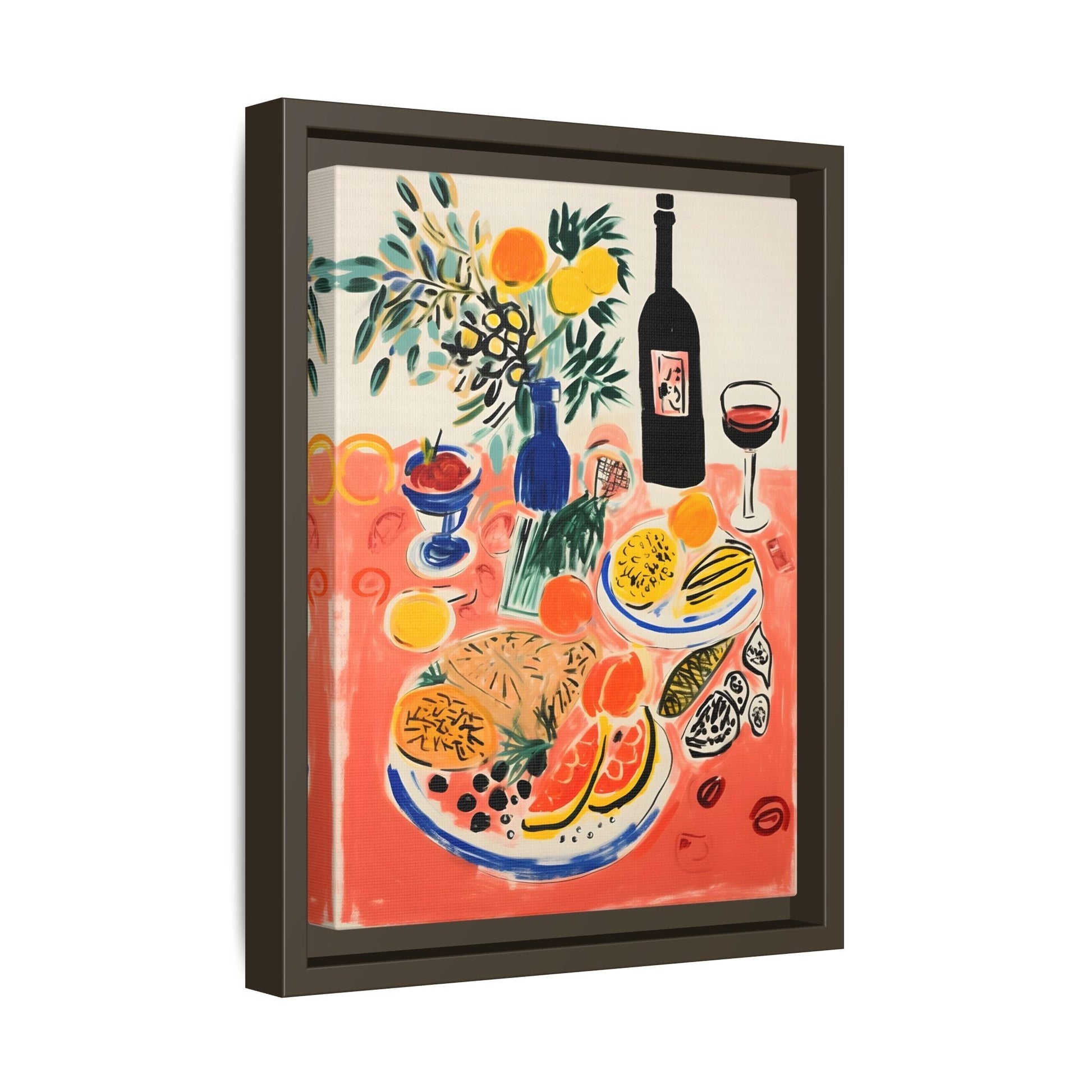 Retro Dinner Food Chef Wall Art Canvas Framed Kitchen Prints - YesArtYes