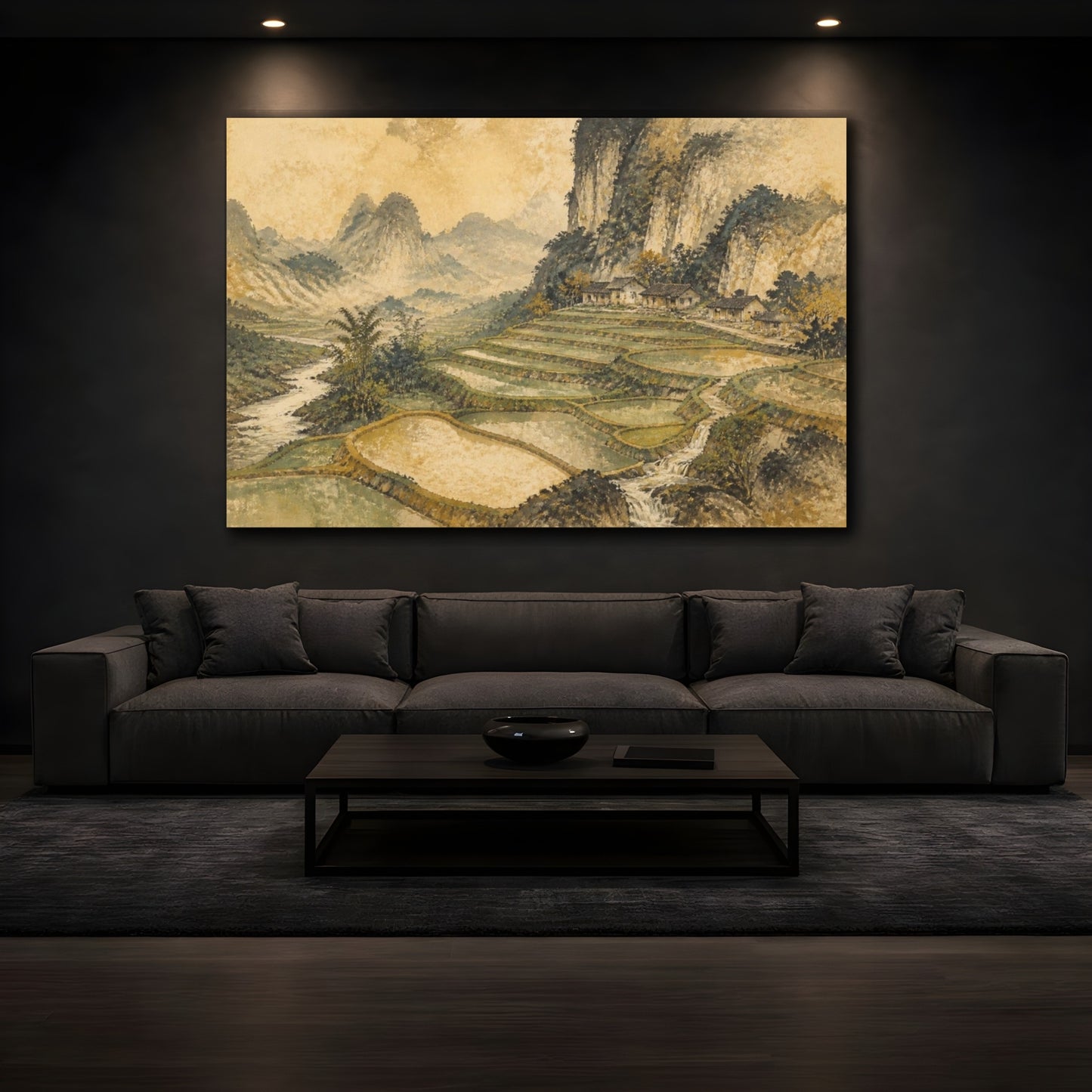 Mockup 3. Rice Terrace Landscape shown as canvas print