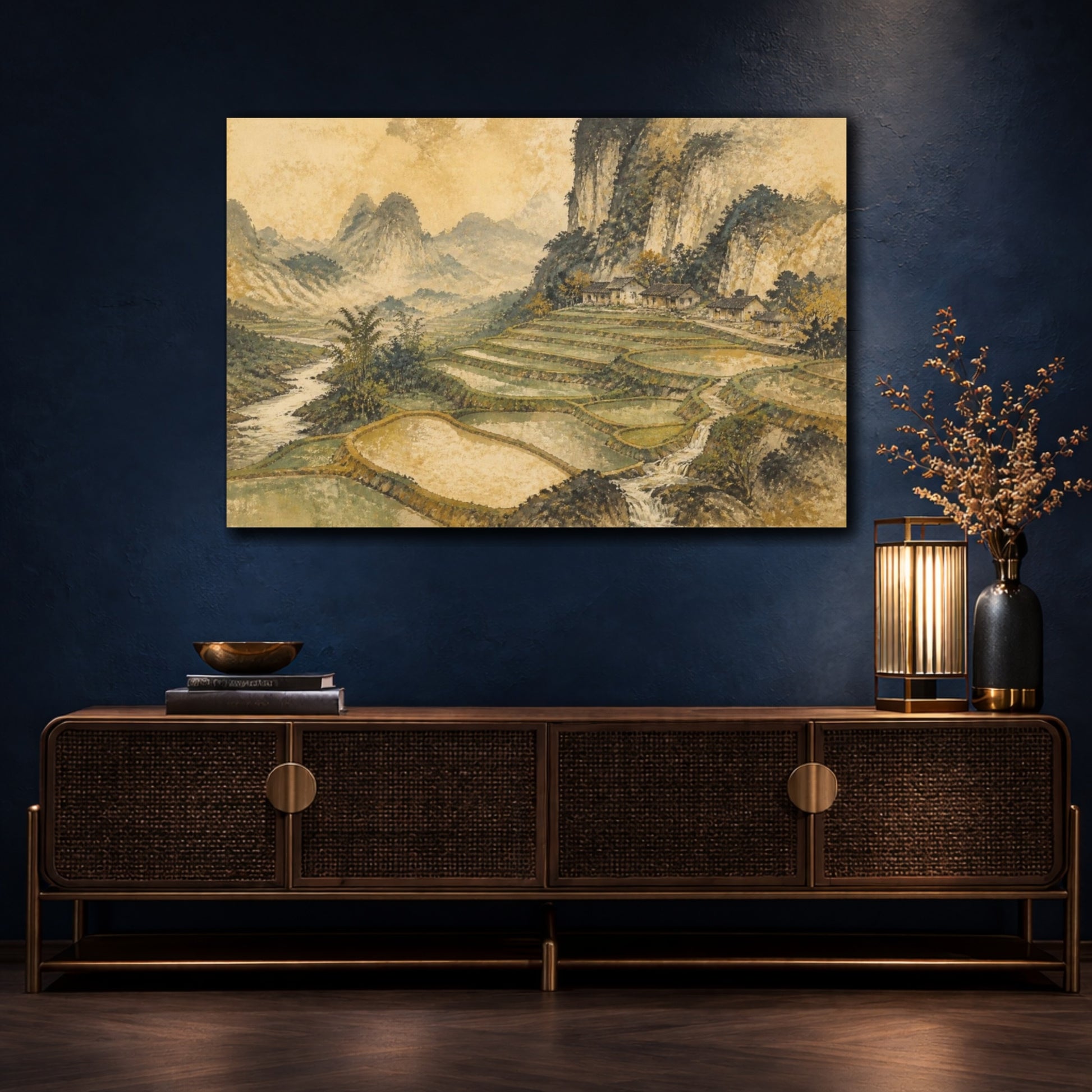 Mockup 4. Rice Terrace Landscape shown as canvas print
