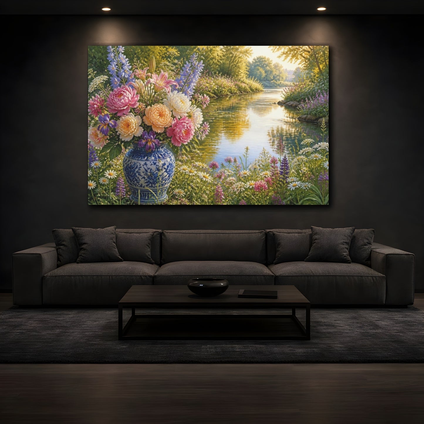 Mockup 3. Riverside Floral Bouquet shown as canvas print