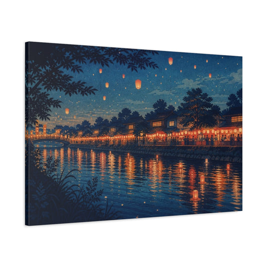 Main Mockup. Riverside Lantern Festival shown as canvas print
