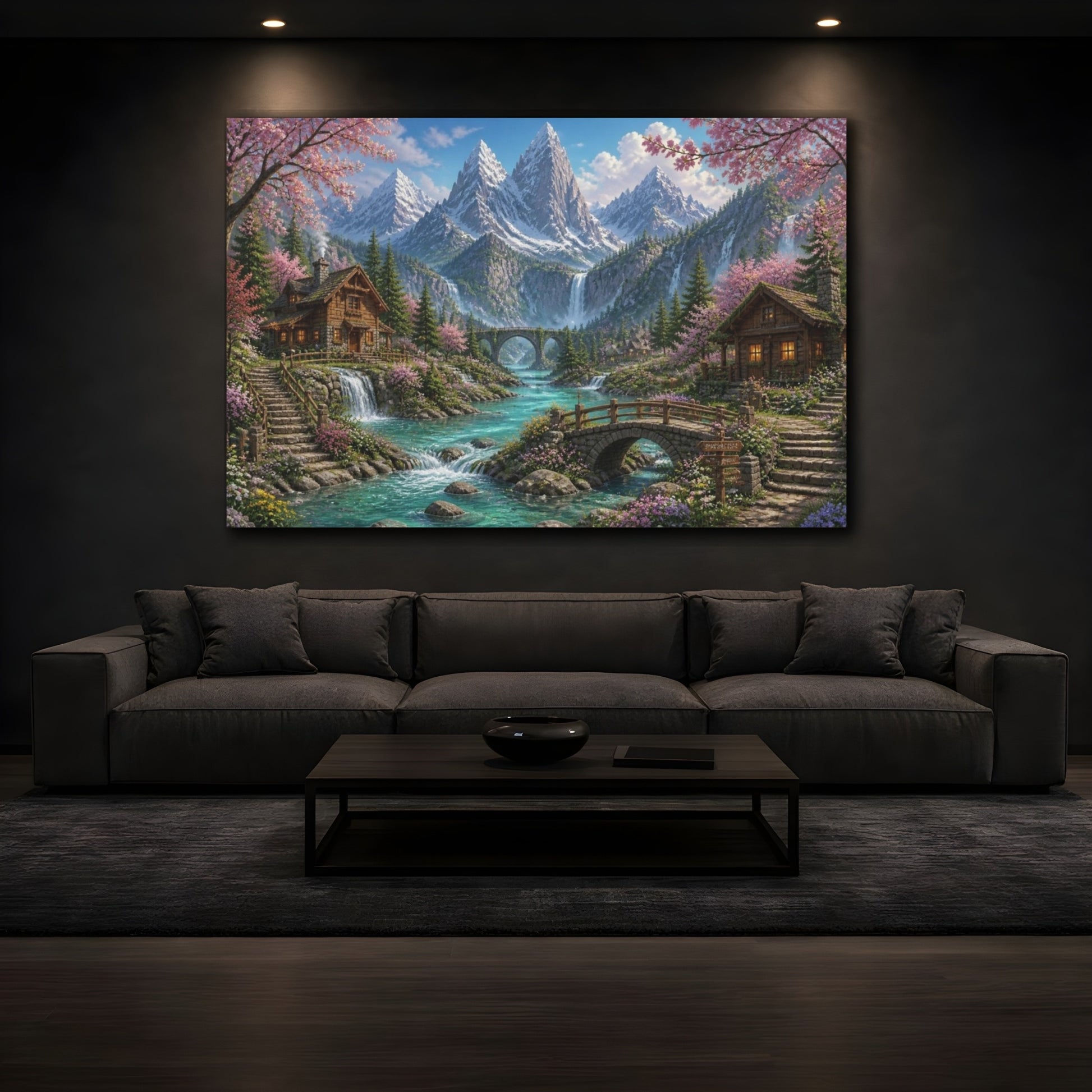 Mockup 3. Rocky Mountain Spring Cottages shown as canvas print