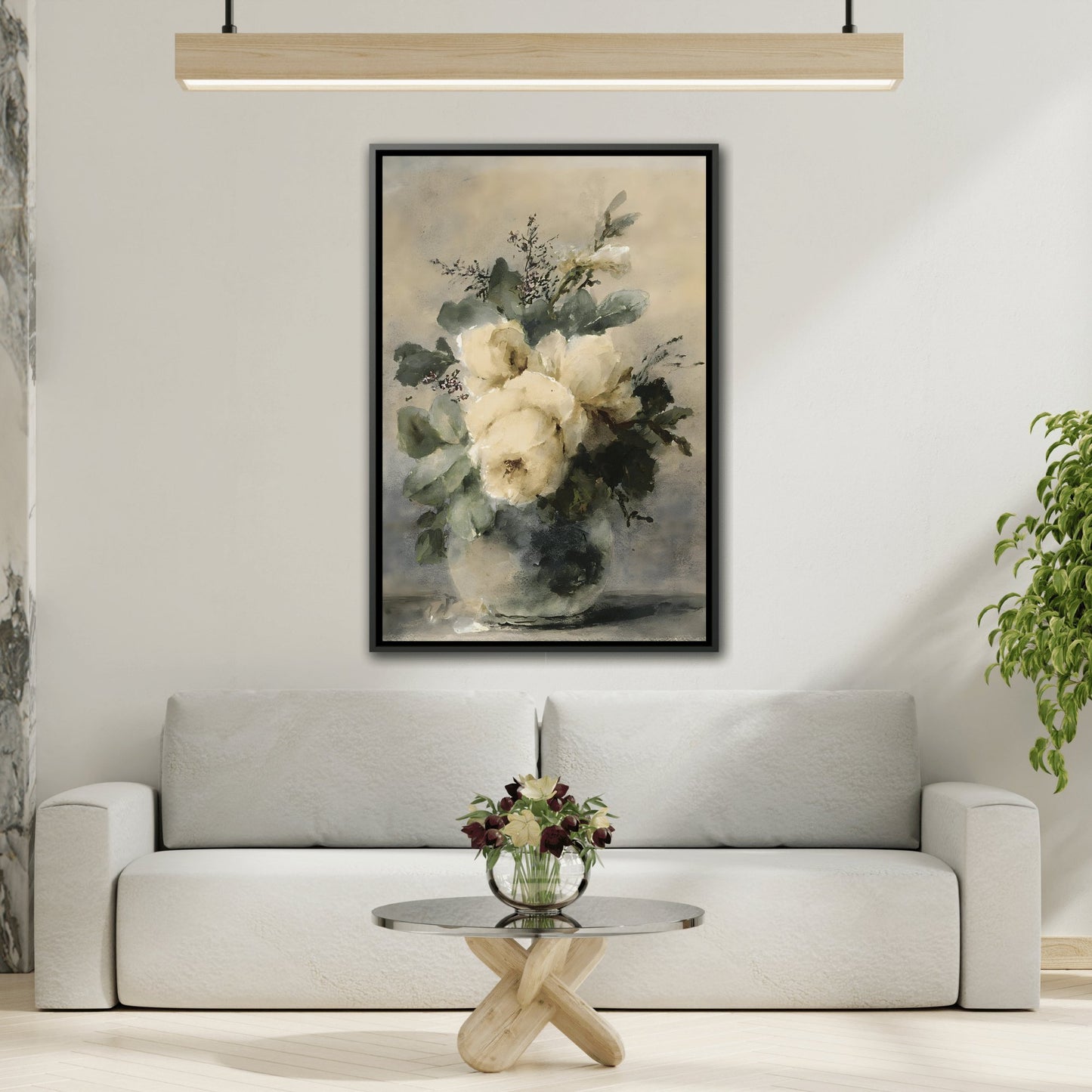 Roosenboom Still Life Peonies in a Vase - Framed Canvas Art Reproduction