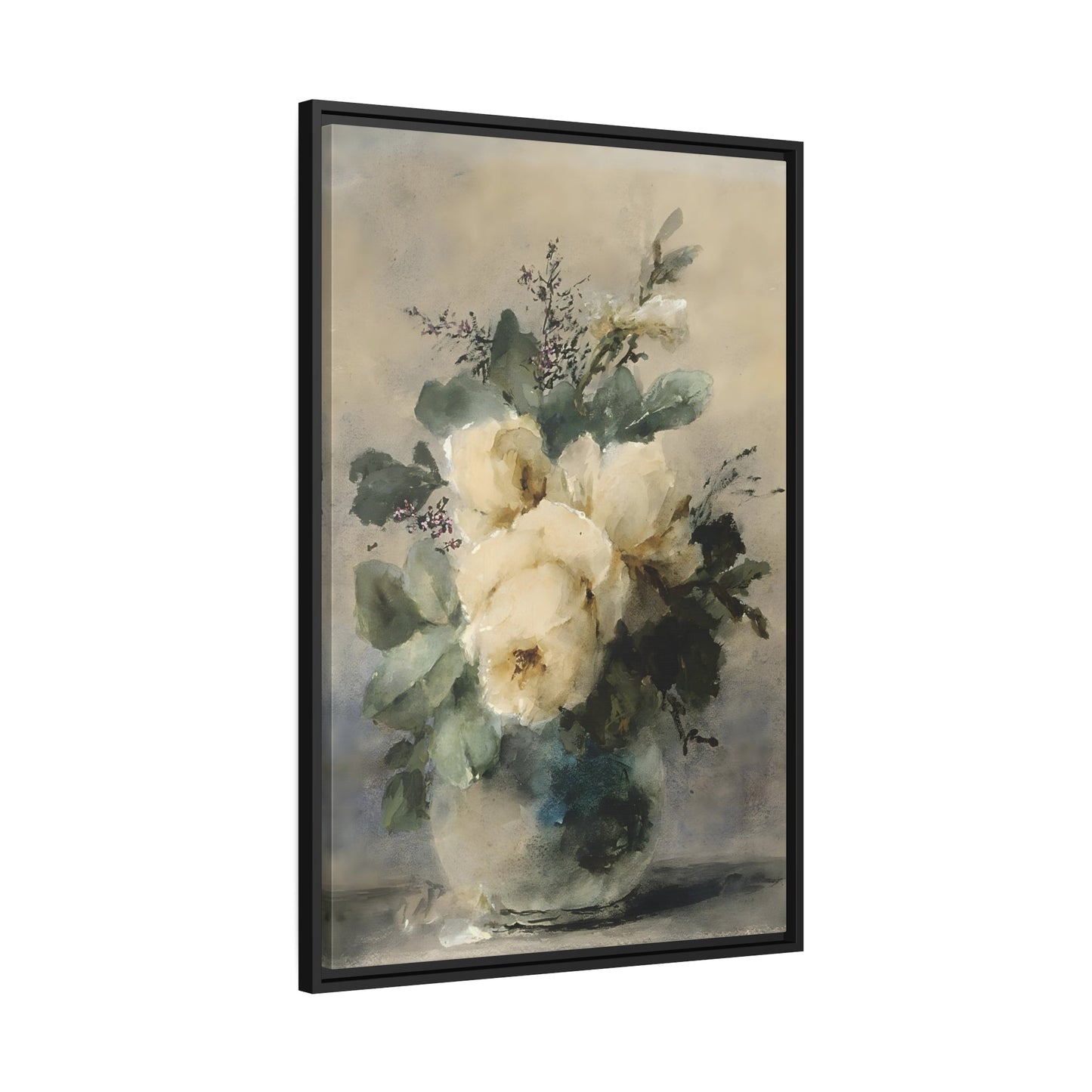 Roosenboom Still Life Peonies in a Vase - Framed Canvas Art Reproduction