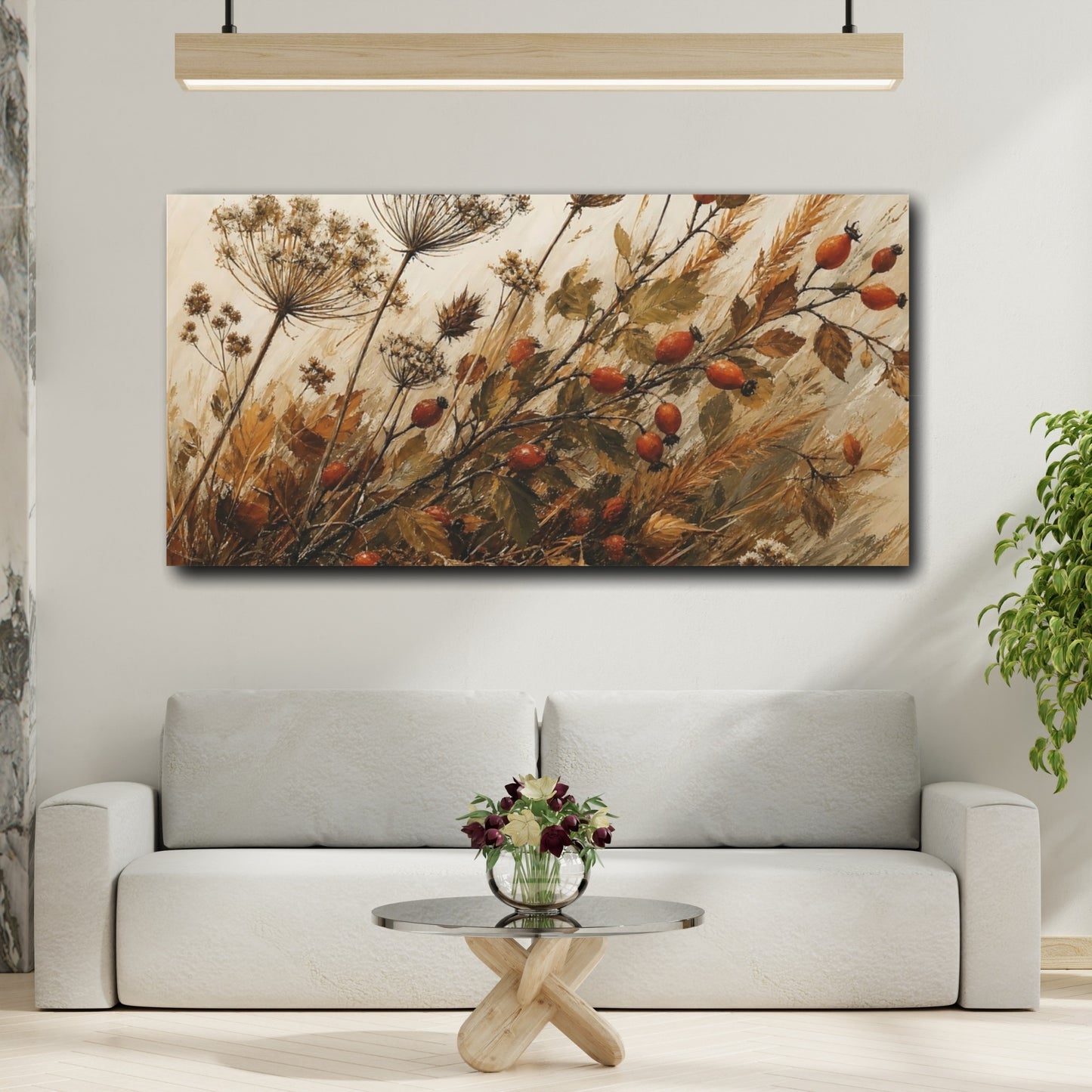 Mockup 2. Rose Hips Floral Rosehip Botanical shown as canvas print